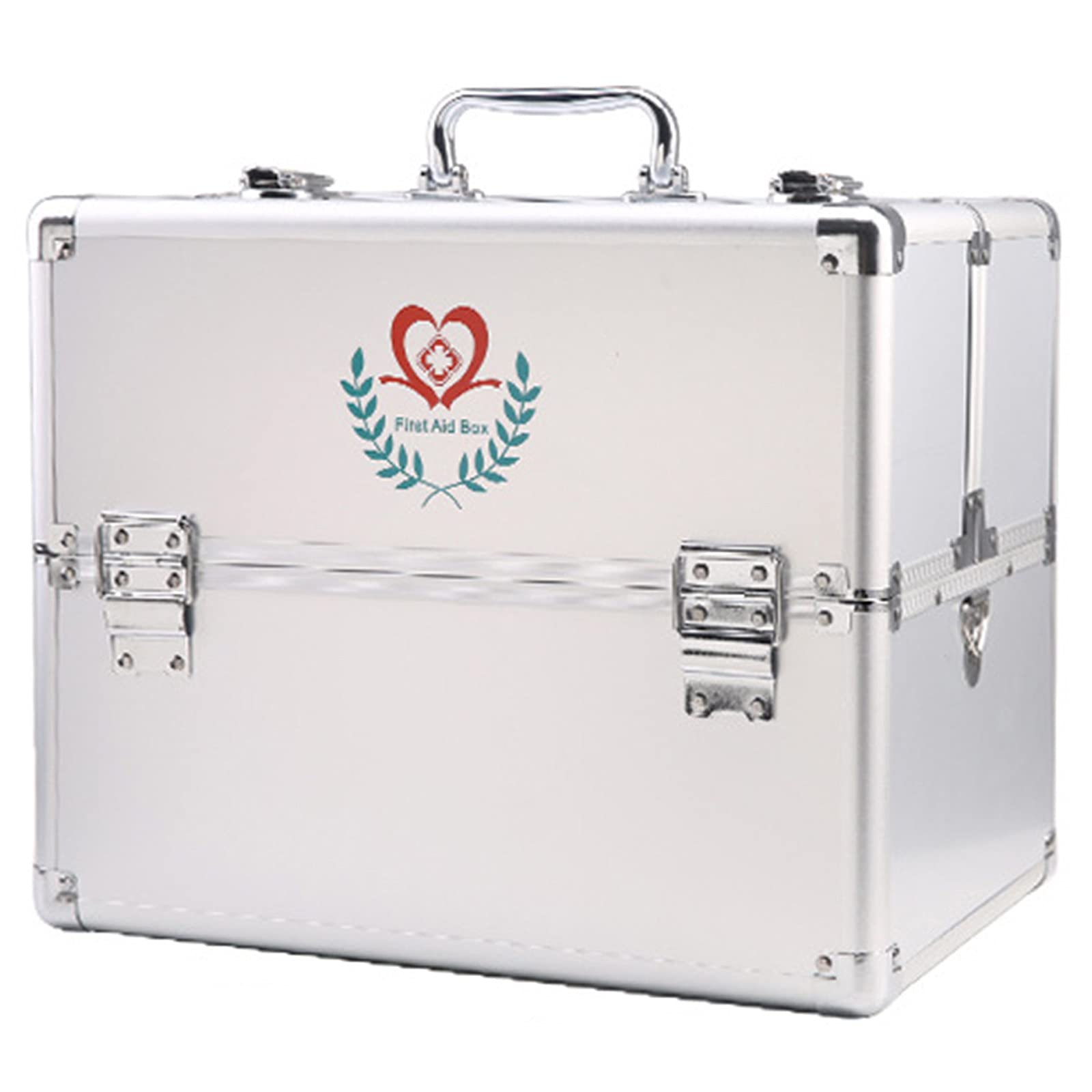 XYEJL Double-Opening Large Capacity Medicine Storage Box - Portable First Aid Kit for Home, Travel & Office - Foldable Handle & Shoulder Strap - Multi-Layer Organizer (30x22x4.5cm) - Perfect for Nurses, Families & Emergency Preparedness