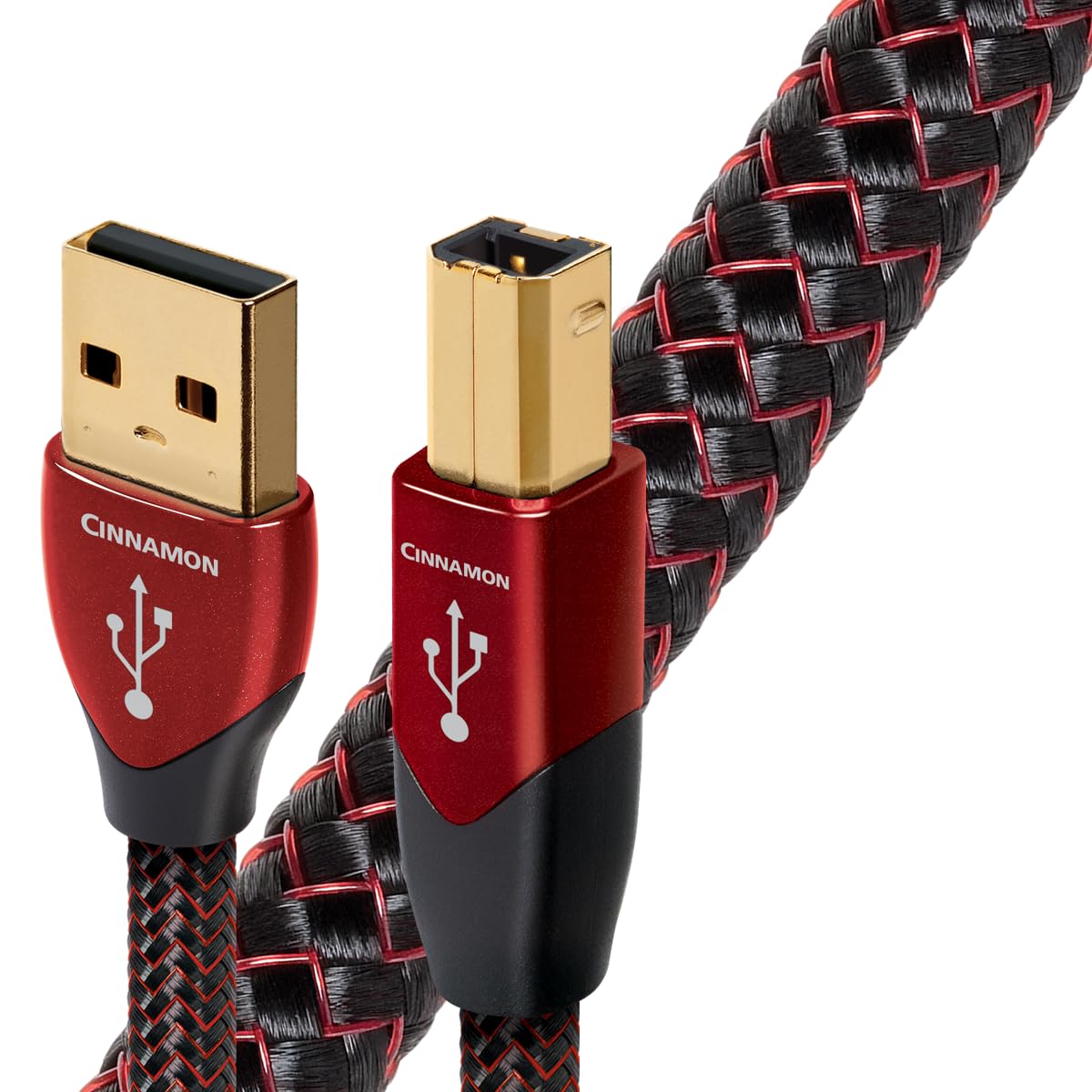 AudioQuest Cinnamon 3m USB-A to USB-B High-Speed Audio Cable - Premium Digital Connection for Studio Monitors, DACs & Hi-Fi Systems