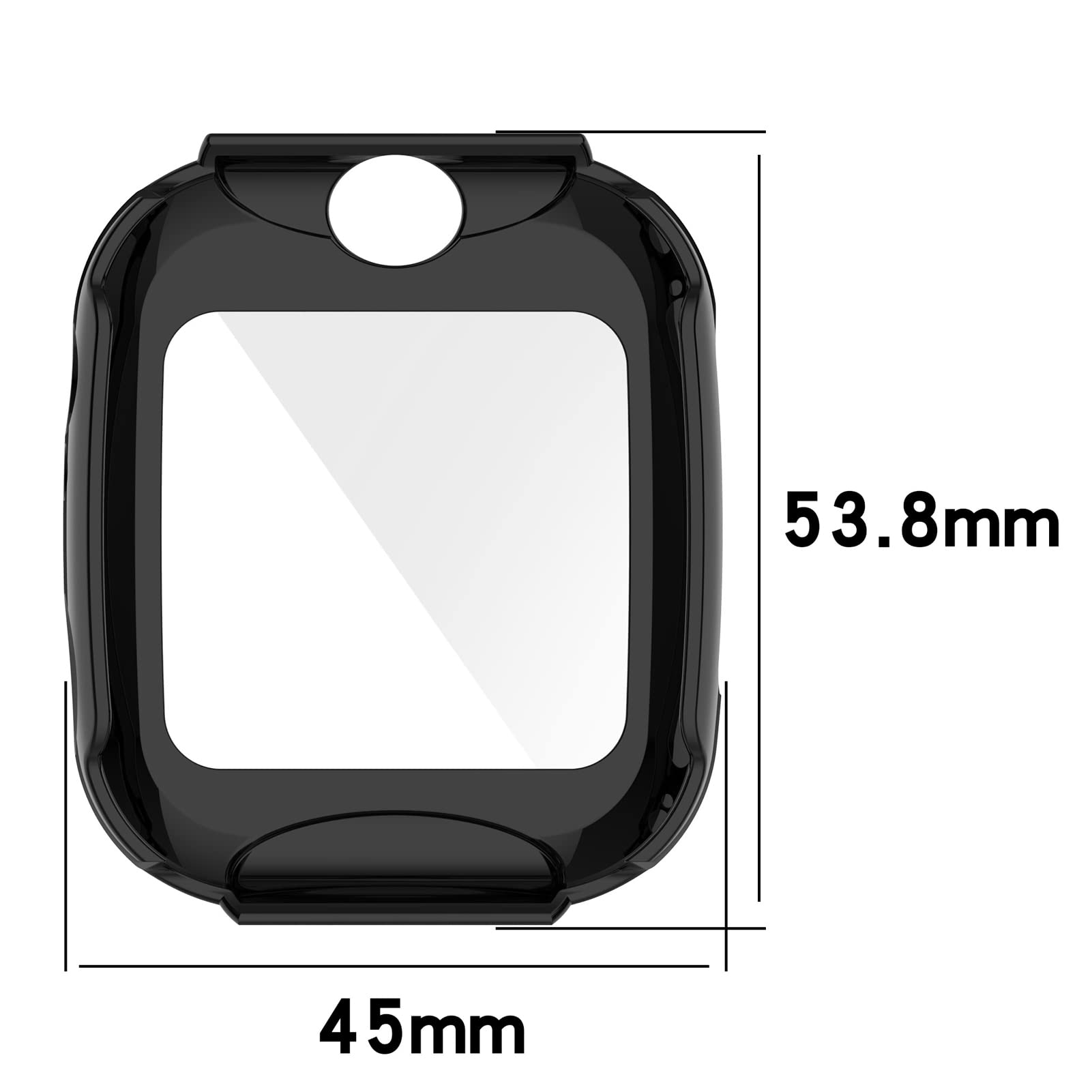 MOTONG PC Full Coverage Protective Case & Tempered Glass Screen Protector for Xplora XGO 2 Smartwatch - Durable Scratch-Resistant Cover (Black) - Perfect for Kids Outdoor Activities, Sports & Daily Wear