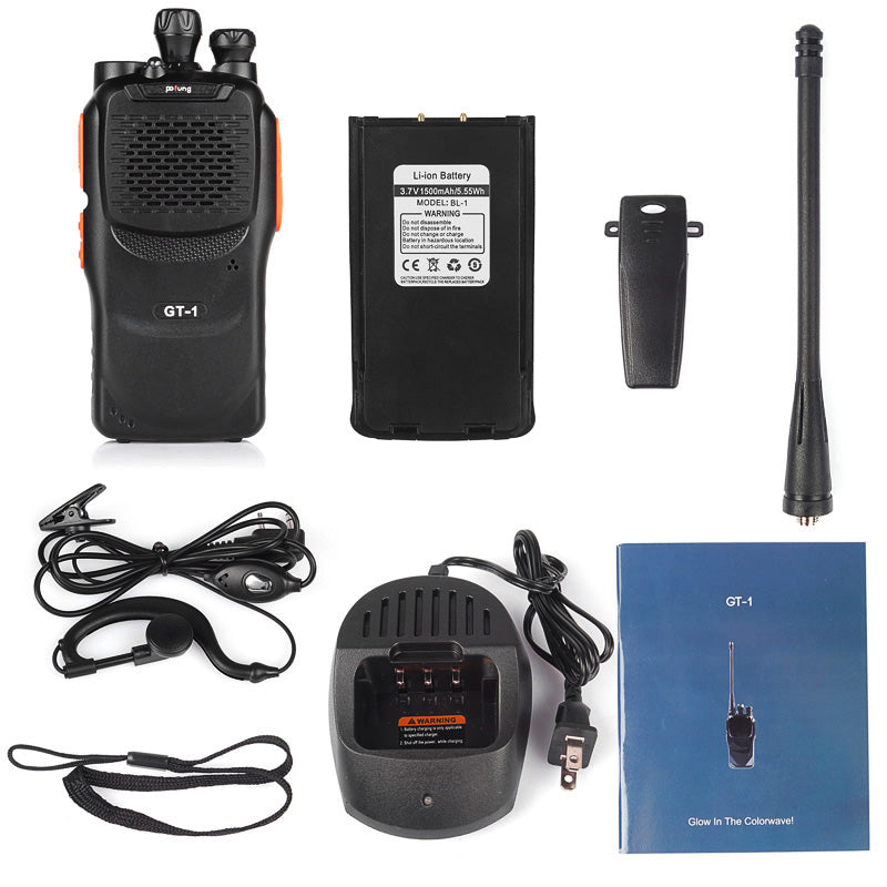 Baofeng GT-1 10 Pack Two Way Radio with UHF, 5W Power, 16 Channels, Built-in Flashlight & FM Function - Ideal for Outdoor Adventures, Construction Sites, and Emergency Communication