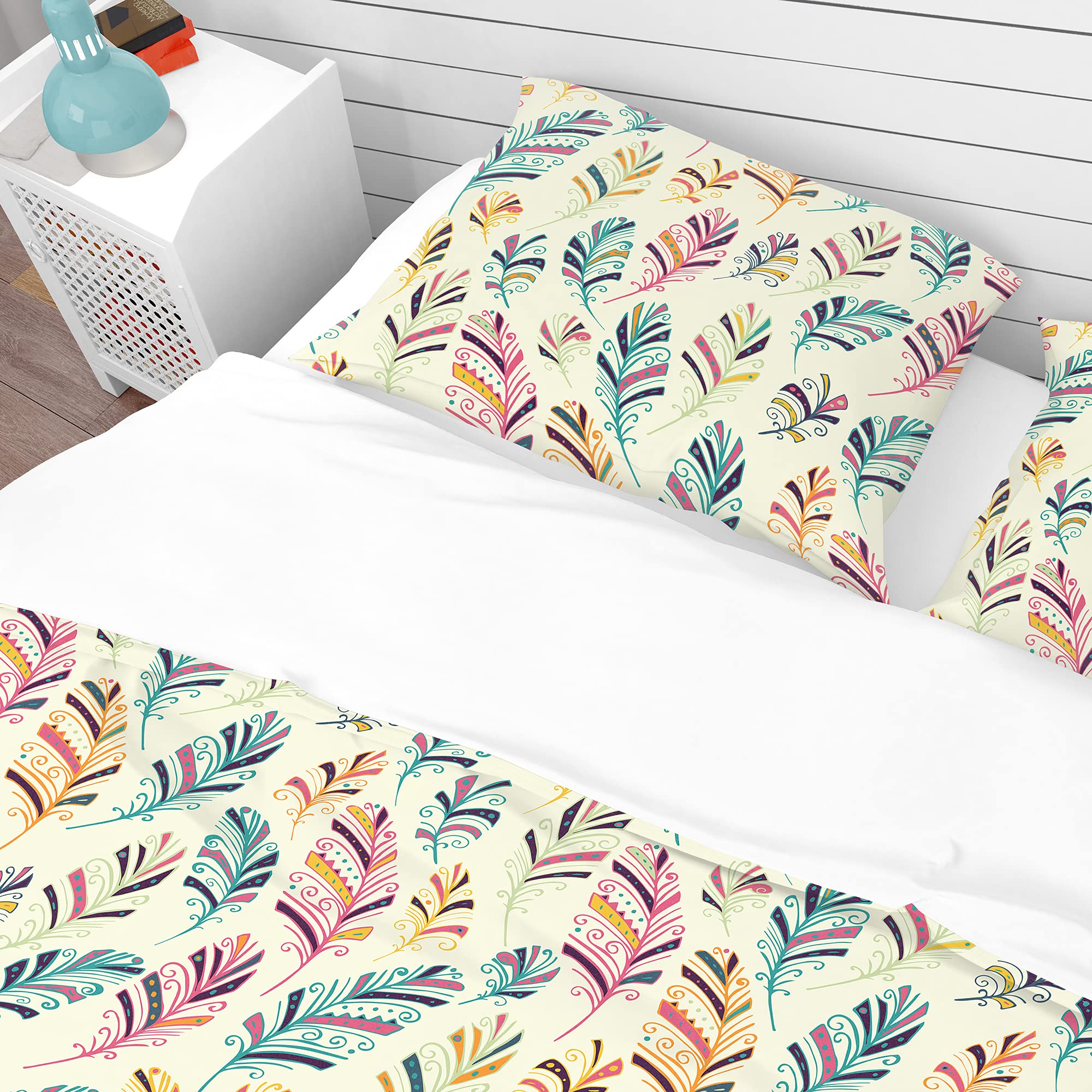 DesignQ Southwestern Dream Catcher Duvet Cover Set - Twin Size Blue Abstract Bedding (3-Piece) | All Season Bohemian Bedroom Decor for Guest Rooms & Dorm