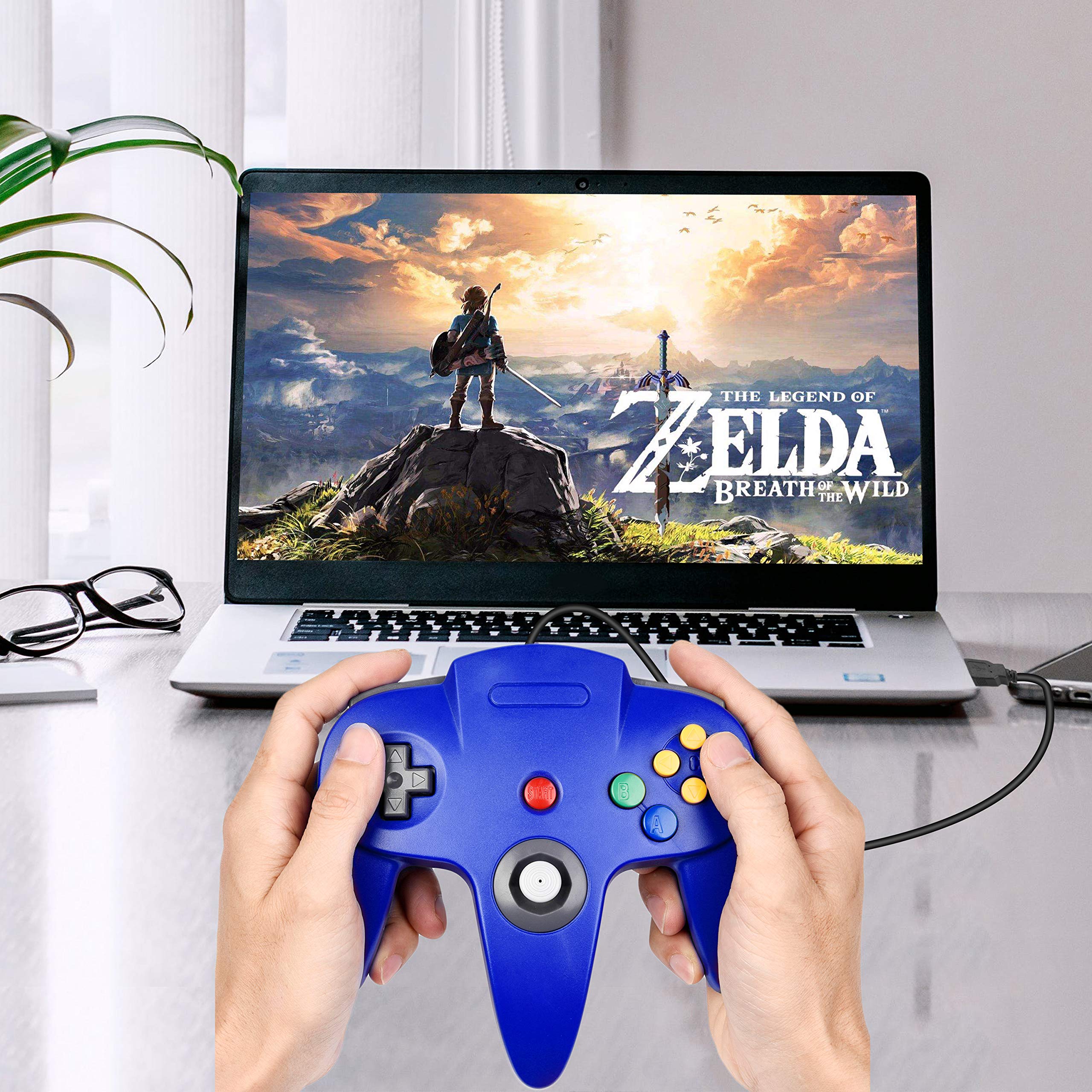 USB N64 Controller for PC, MAC, Linux - Plug & Play Gaming for Retro Emulators