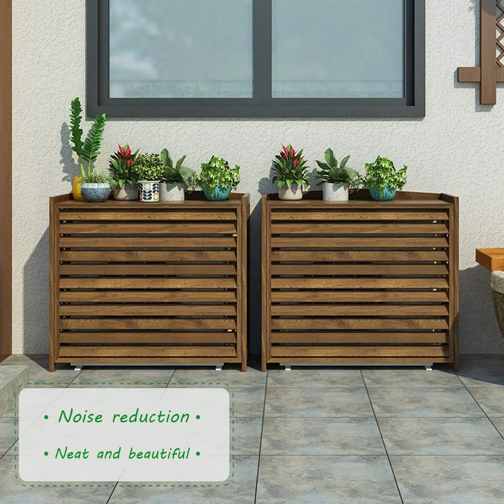Wooden Flower Stand & Display - Outdoor Air Conditioner Rack Frame, Decorative Radiator Cover & Plant Pot Holder - Perfect for Garden, Patio, and Home Decor