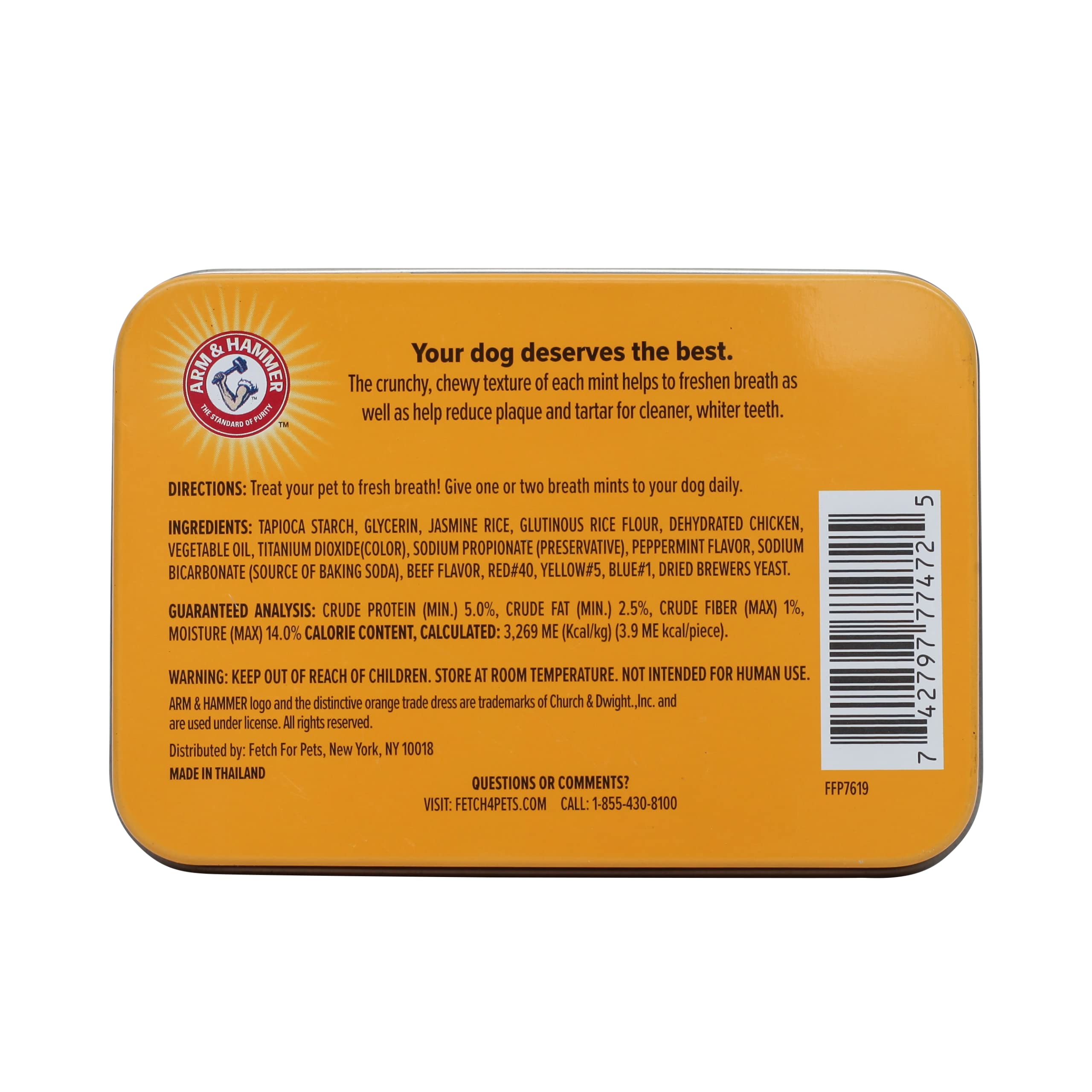 Arm & Hammer for Pets Tartar Control Dental Mints for Dogs - Beef Flavor (2-Pack) | Reduce Plaque & Tartar Buildup | Freshens Breath & Supports Oral Health - Perfect for Daily Dental Care & Treat Time