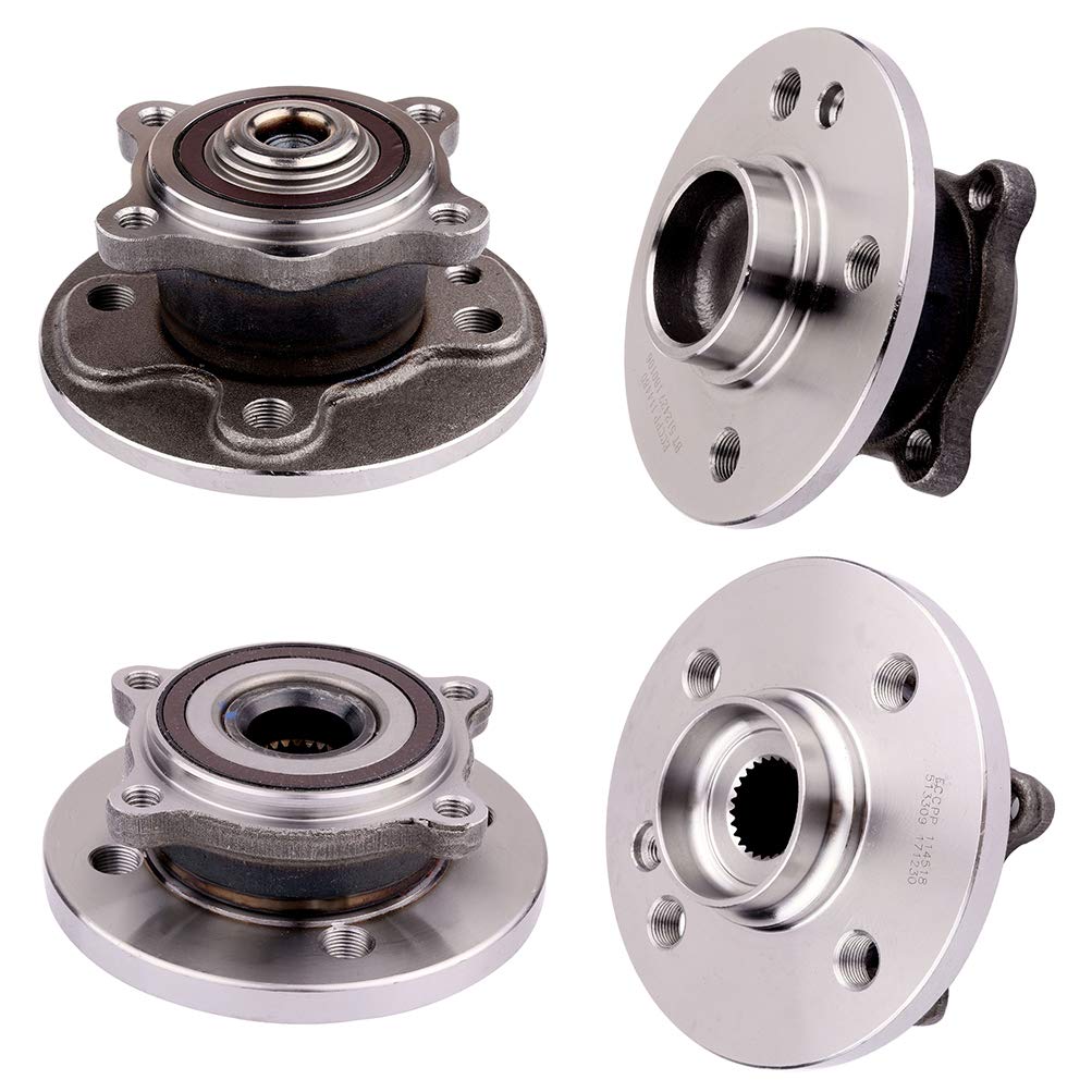 Replaces 513309 Wheel Axle Bearing & Hub Assembly Compatible with Mini Cooper 2007-2015 - Front 4 Lug Wheel Hub & Bearing Kit (4 PCS) - Perfect for Smooth Ride & DIY Auto Repair