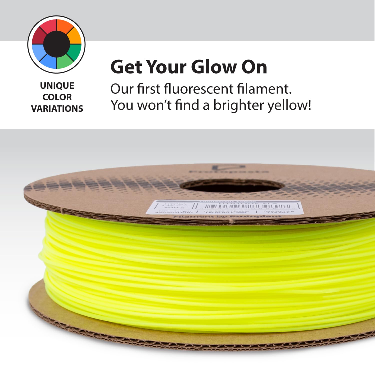 Protopasta 3D Printer Filament - Premium 1.75mm PLA Filament Spool (500g) | Fluorescent Yellow HT PLA for High-Temperature Printing | Perfect for DIY Projects, Cosplay Props & Creative Models
