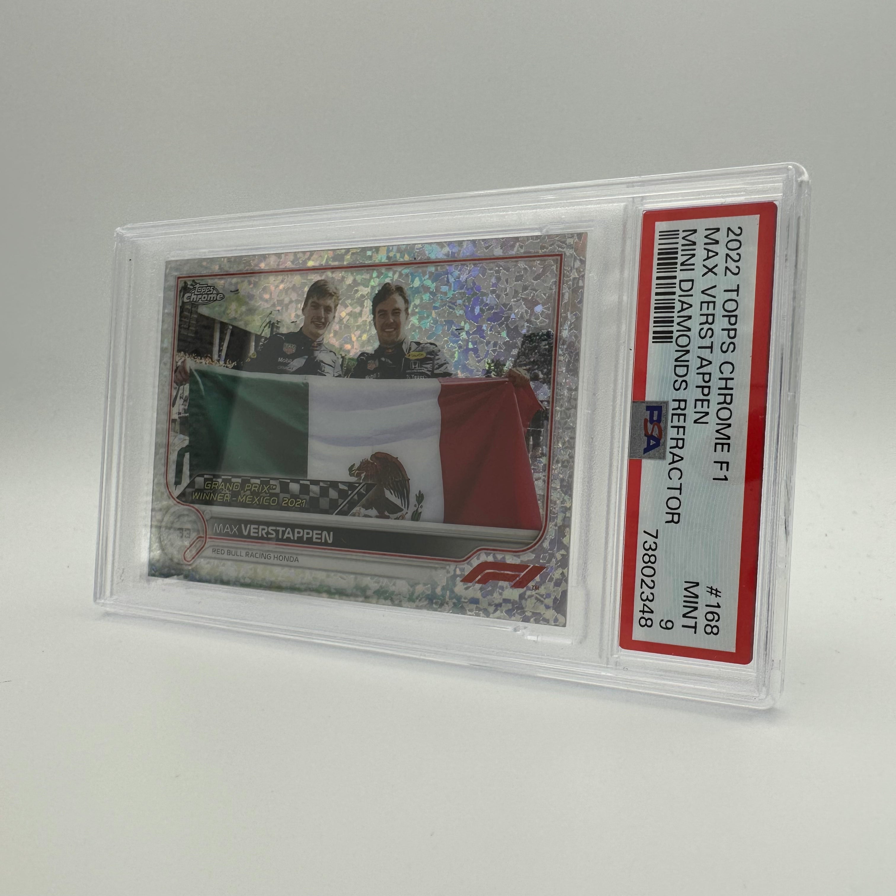 PSA 9 Graded 23/299 Max Verstappen #168 Mini Diamonds Refractor Trading Card - Perfect for F1 Collectors, Sports Memorabilia Enthusiasts & Investment Portfolio