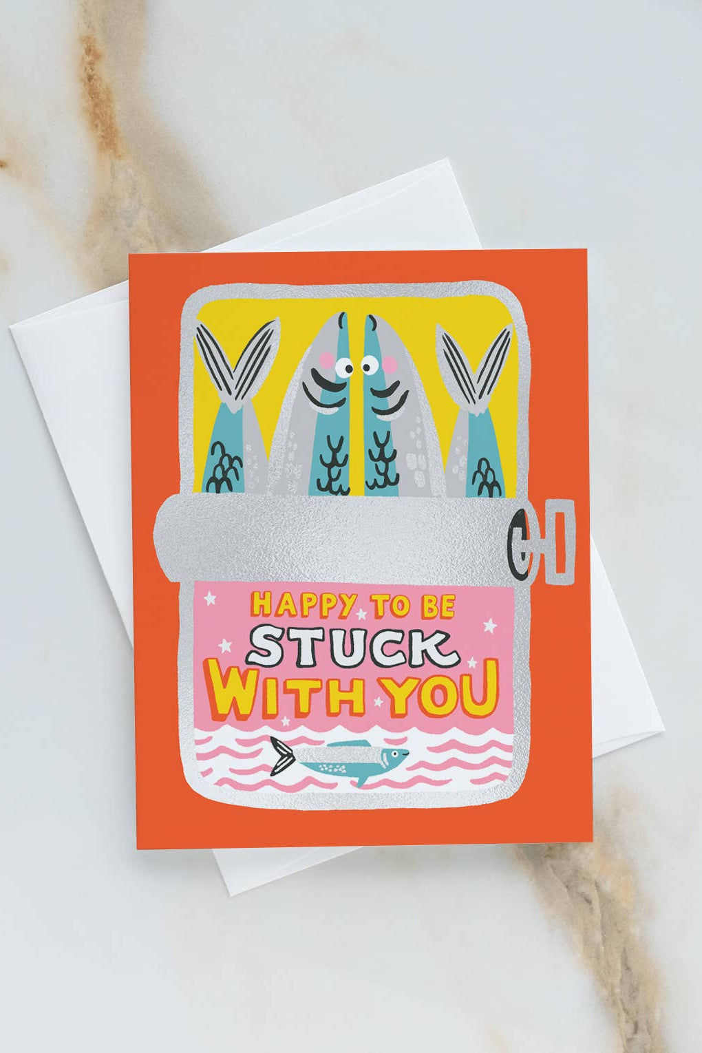 Stuck with You Sardines Greeting Card - Funny Fish Lover Card for Birthdays, Anniversaries & Just Because | Perfect Gift for Seafood Enthusiasts