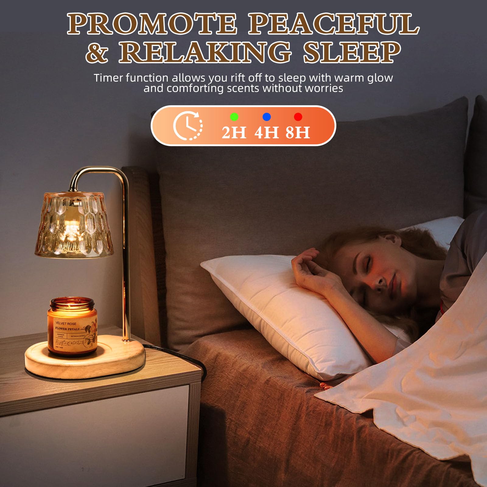 Dimmable Electric Candle Warmer Lamp with Timer - Gold Jar Candle & Wax Melt Warmer for Home Decor, Housewarming Gifts for Women, Mom Birthday & Holidays - Perfect for Aromatherapy, Relaxation & Cozy Ambiance
