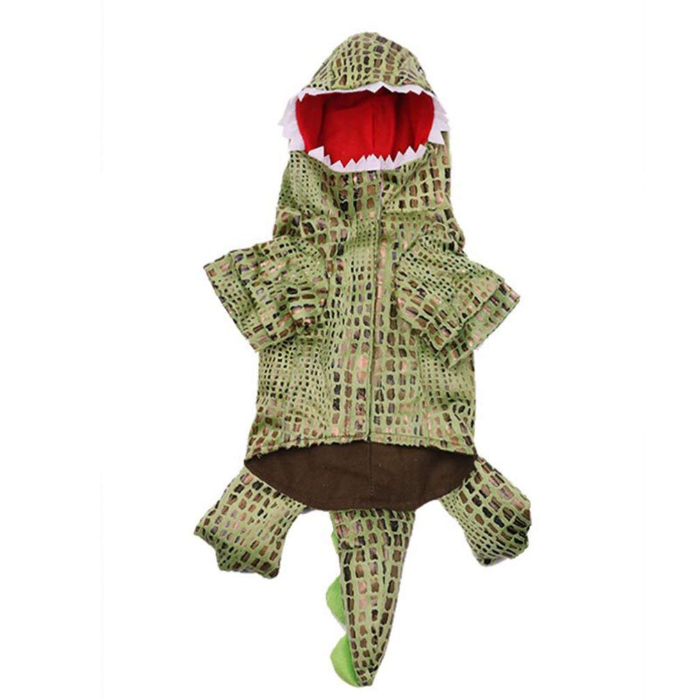 POPETPOP Halloween Dog Costume - Crocodile Puppy Outfit for Small Dogs, Size L | Pet Party Dress & Fun Photo Prop