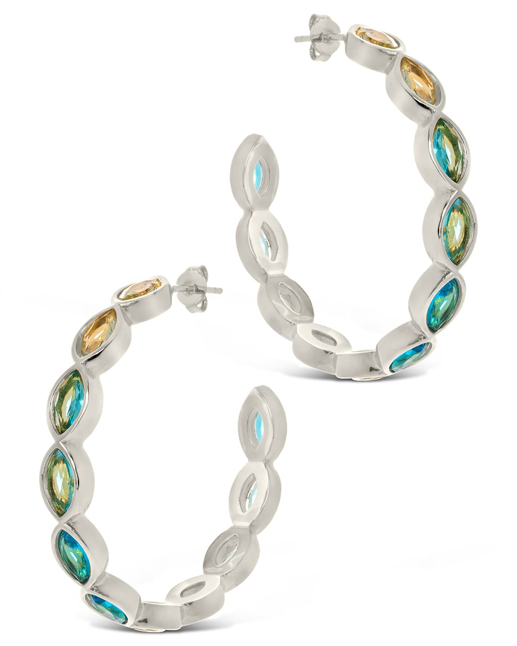 Naomi Multicolored CZ Hoop Earrings for Women - Fashion Cubic Zirconia Jewelry for Party, Wedding & Everyday Wear