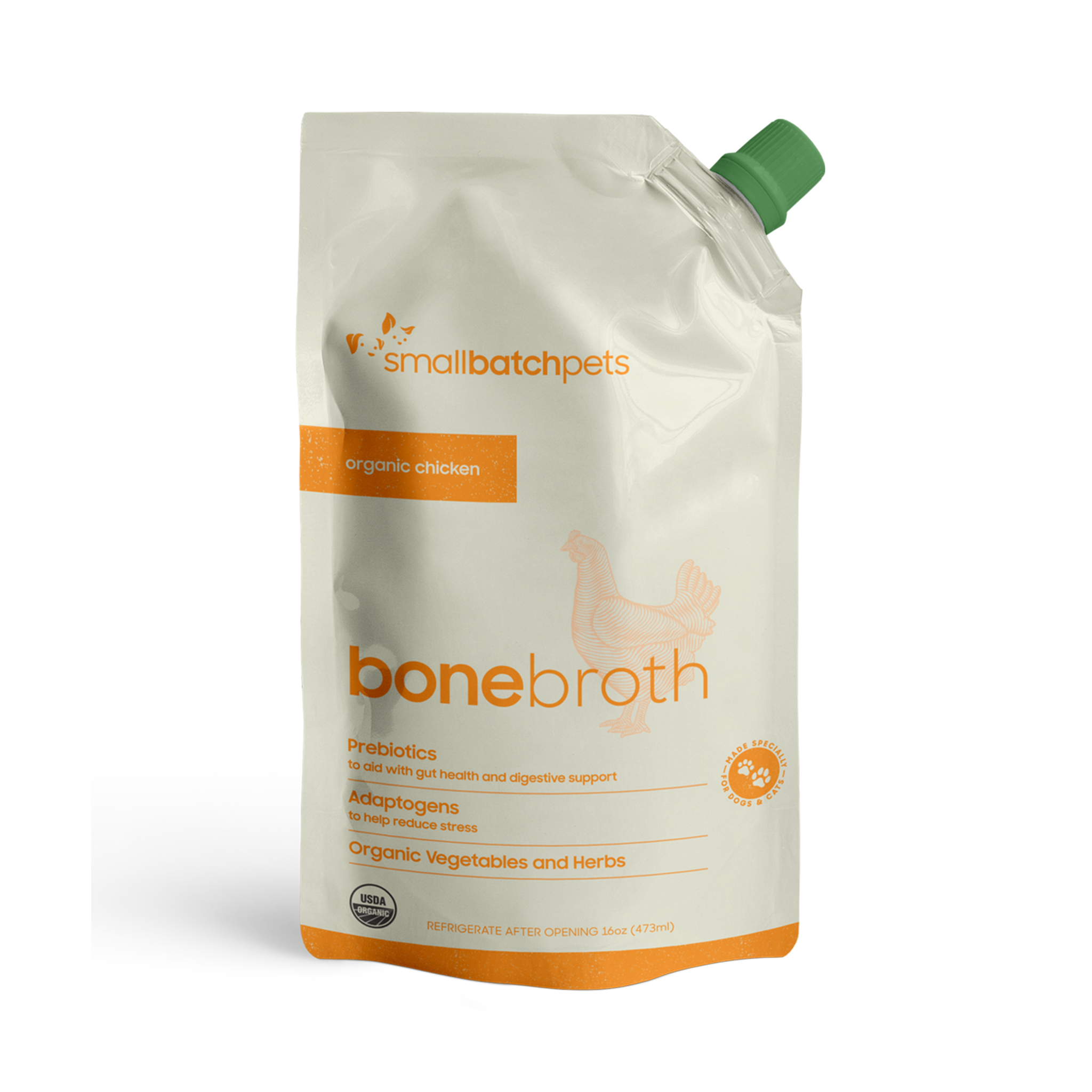 SmallBatch Pets Shelf Stable Chicken Bone Broth for Dogs & Cats - Nutrient-Rich Liquid Supplement for Joint Health & Hydration | Perfect for Travel, Camping & Senior Pets