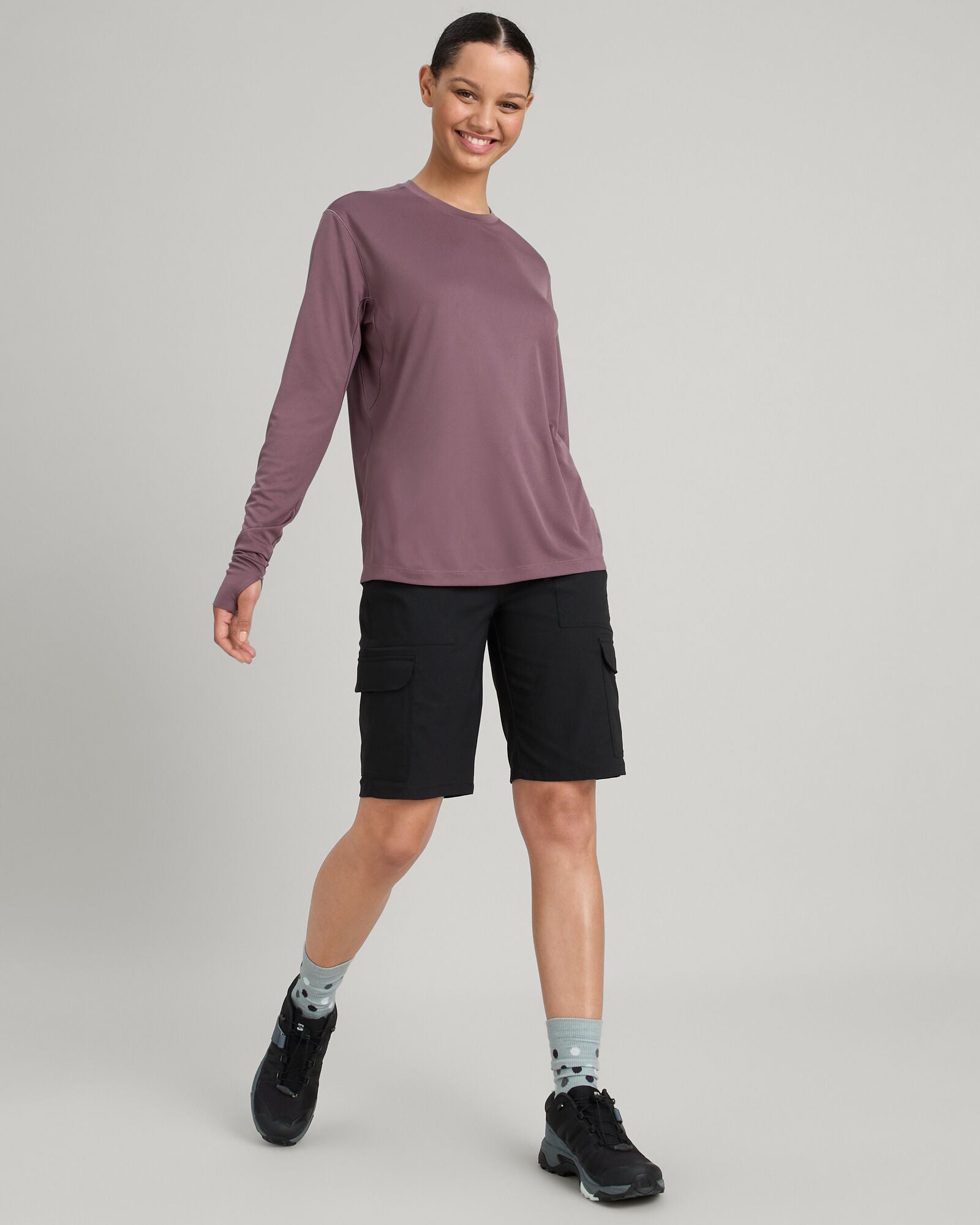 Women's SUN Stopper UPF 50+ Long Sleeve UV Protection Shirt - Storm Cloud Color - Perfect for Hiking, Beach & Outdoor Activities