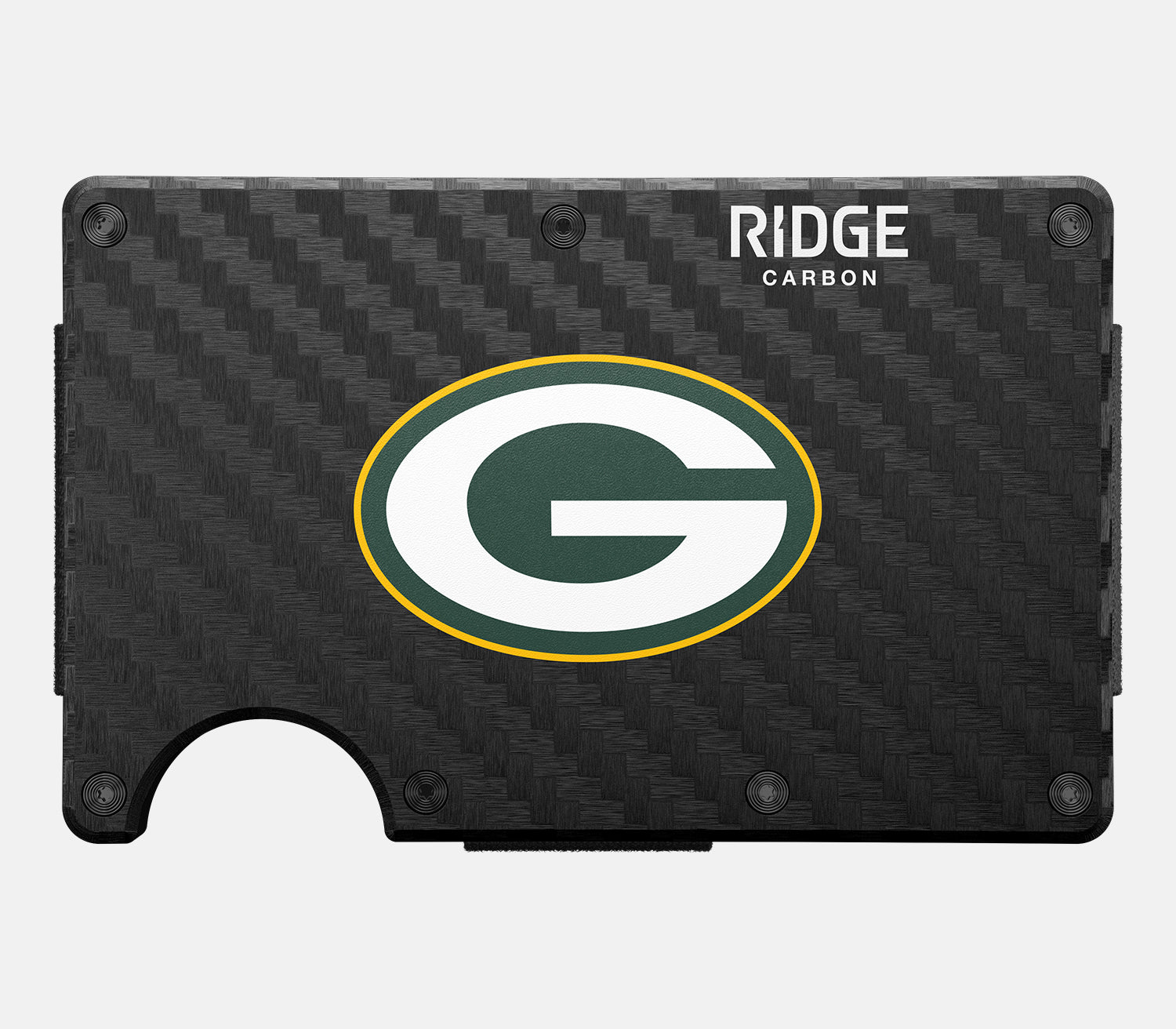 Ridge Wallet - Green Bay Packers Edition - Premium 3K Carbon Fiber Slim Minimalist Wallet for Men - Perfect for Everyday Carry, Travel & Sports Fans