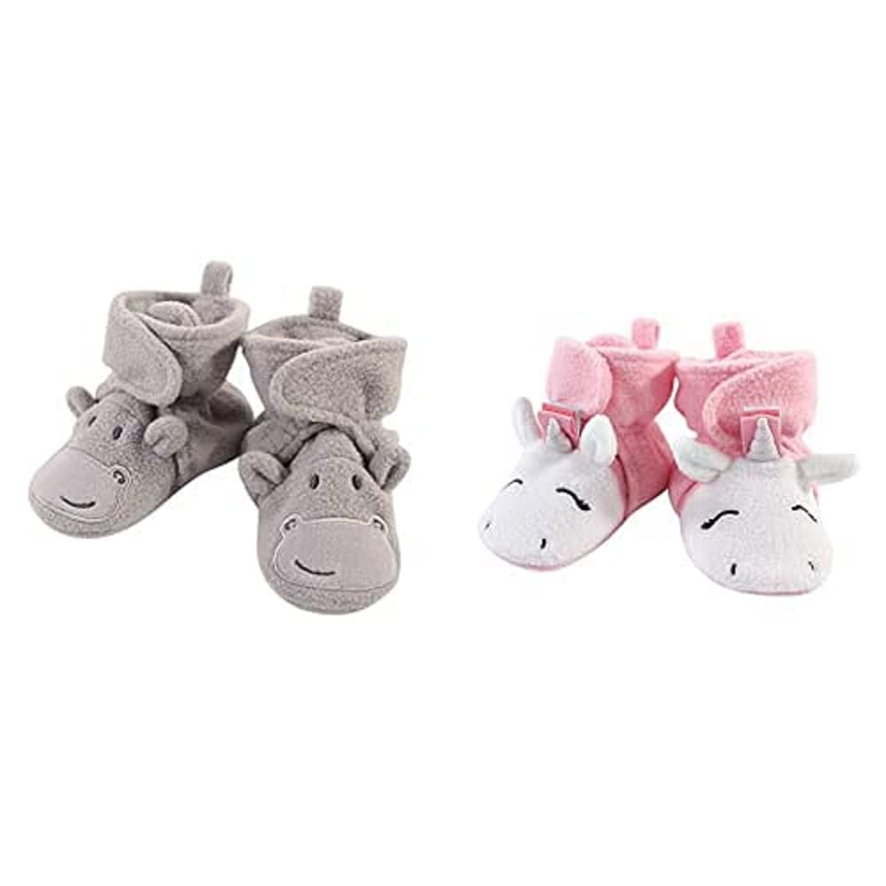 Hudson Baby Fleece Booties 2-Pack - Pink Unicorn for 18-24 Months | Warm Winter Footwear