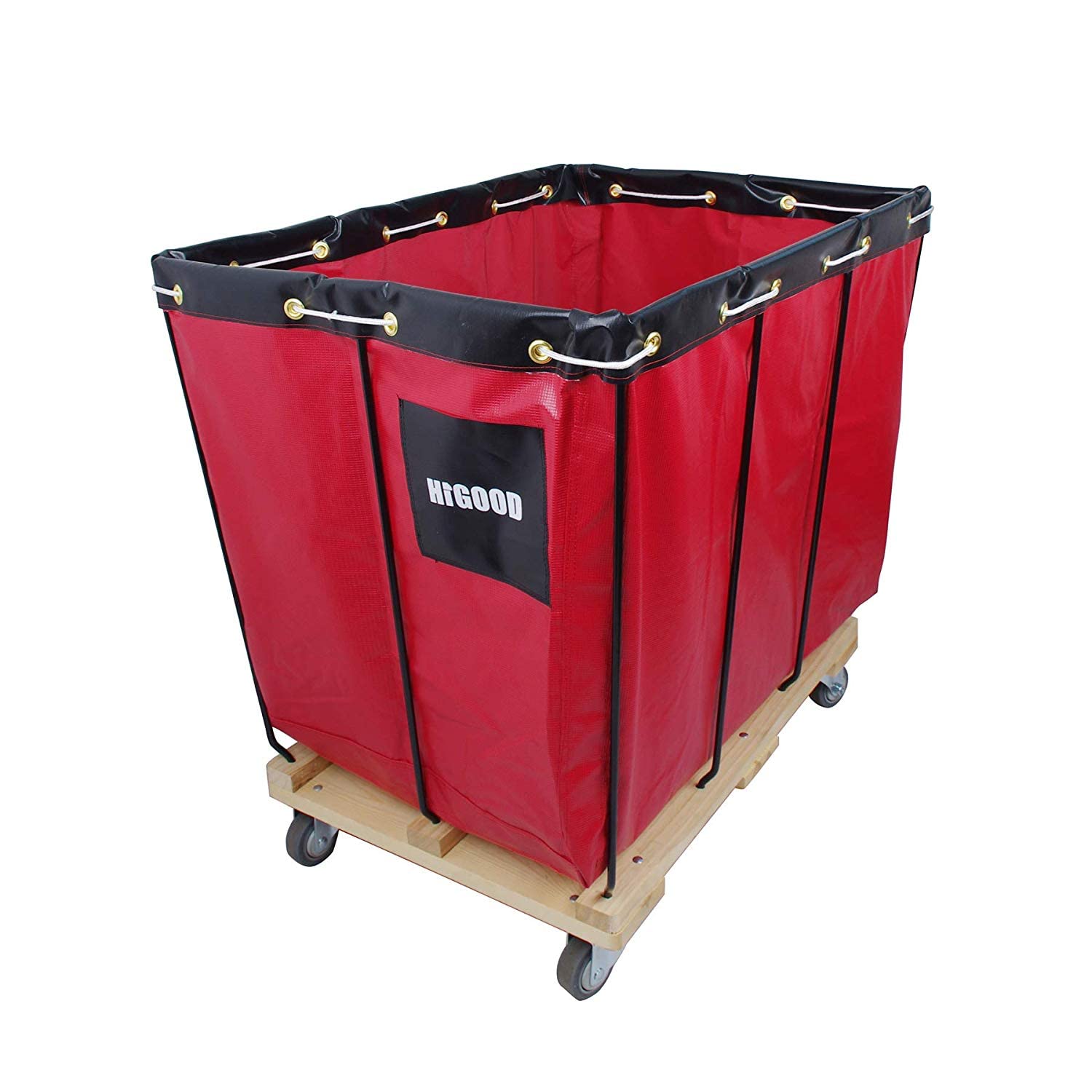 Red 16 Bushel Knock Down Basket Truck - 20.0 cu. ft Service Cart with 600 lb Capacity (40