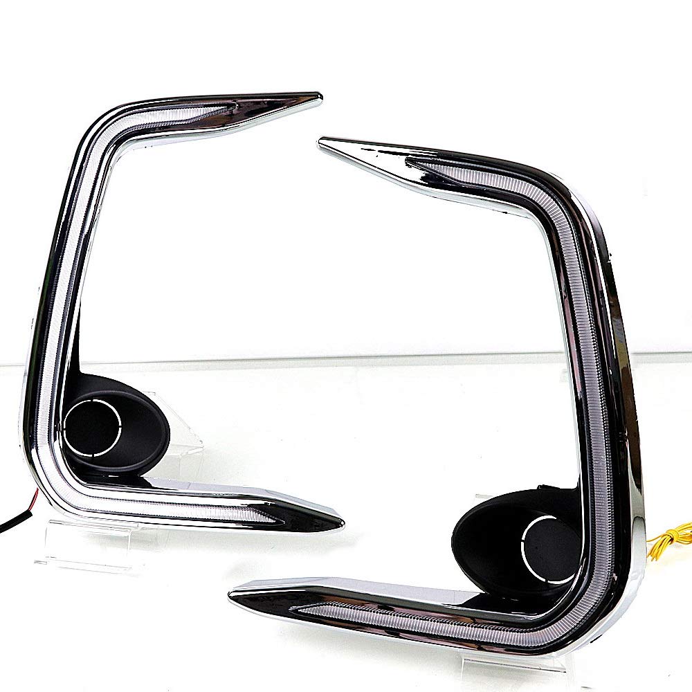 2019-2020 Toyota Corolla Sedan EU Version LED Daytime Running Lights with White DRL & Amber Turn Signals - High Visibility Safety Lights for Day & Night Driving