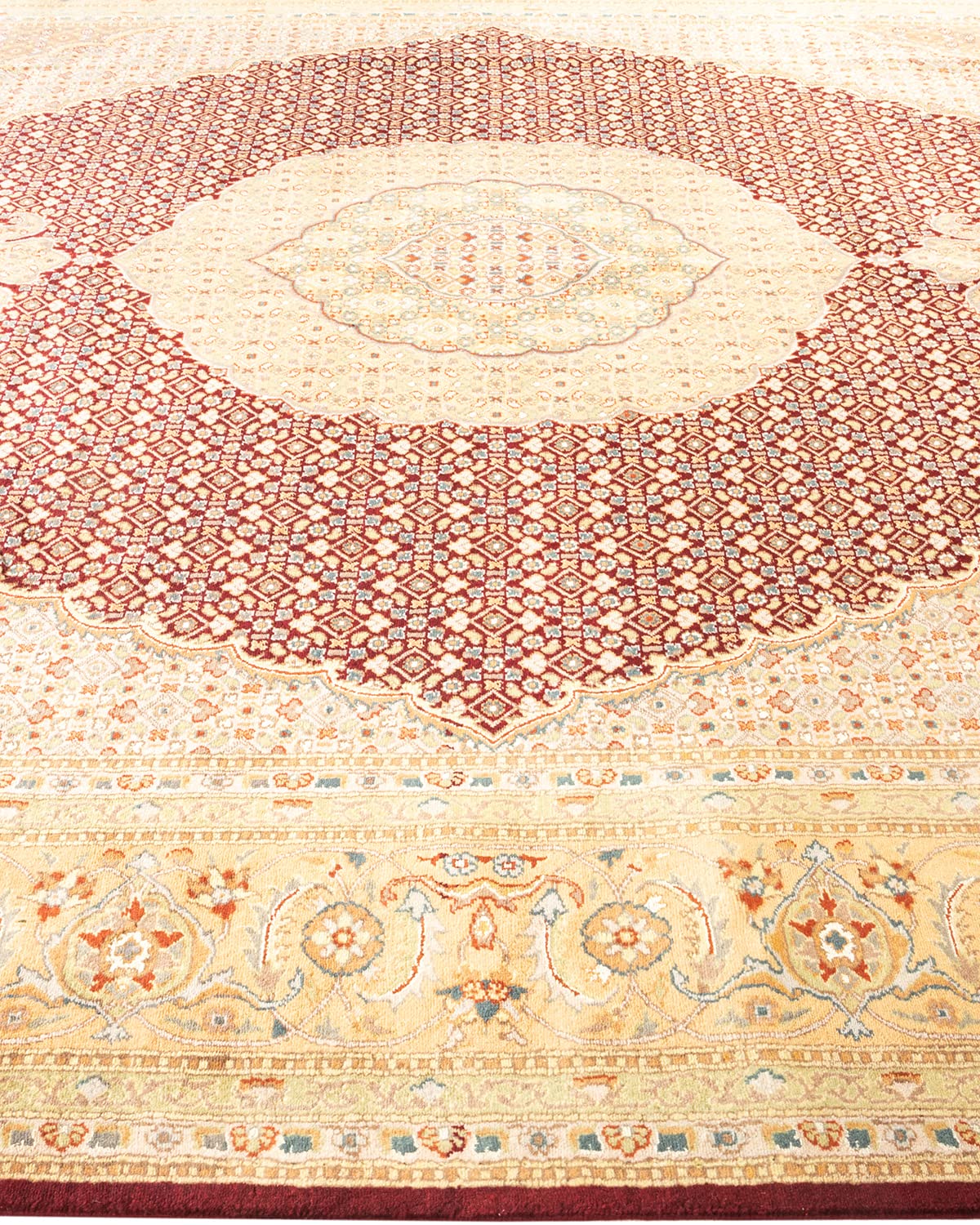 Handmade Wool Traditional Tribal Mogul Red 8x10 Area Rug - One of a Kind Hand-Knotted Solo Rugs for Living Room, Bedroom & Home Decor