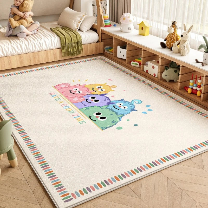 Abbie Velvet Funfriends Waterproof Nursery Rug - Soft & Safe Play Mat for Kids, Babies & Toddlers - Perfect for Playrooms, Daycares & Bedrooms