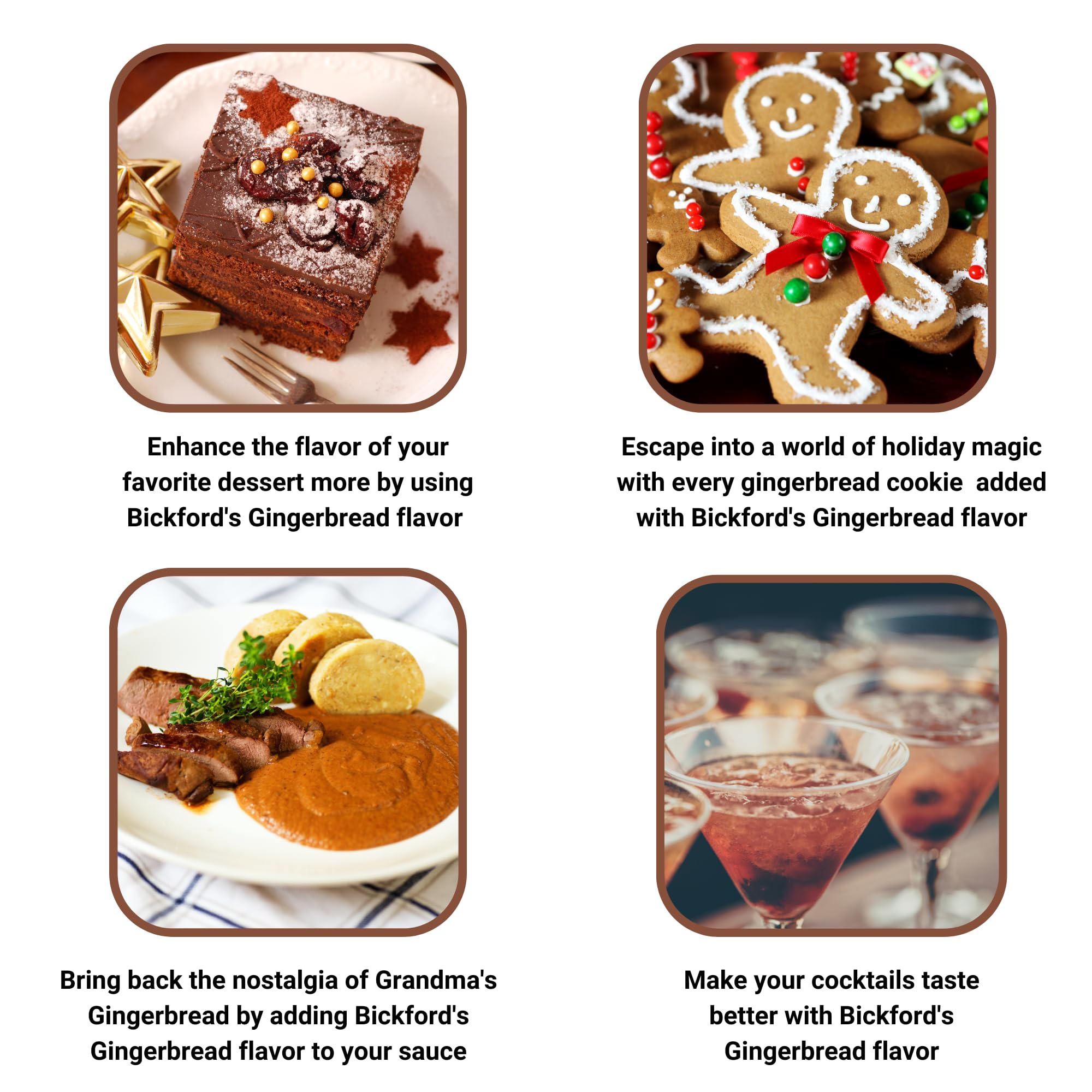 Bickford 4X Gingerbread Flavor Extract - 32 fl oz | Gluten Free, Kosher, Vegan Baking Flavoring | No Sugar Added | Perfect for Cookies, Cakes & Holiday Treats | Bulk Gourmet Food Flavoring