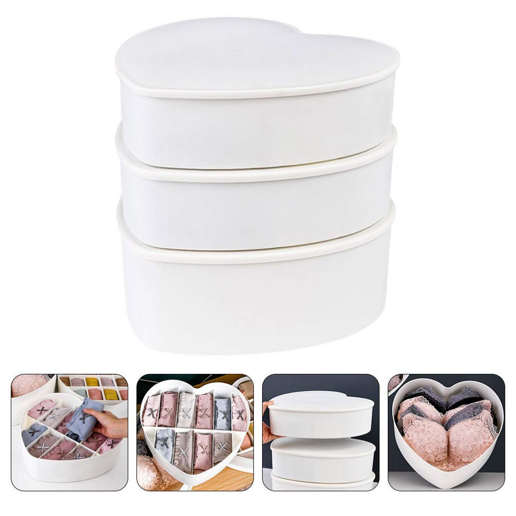 3-Piece Underwear Organizer Set - Multi-Compartment Bra & Lingerie Storage Box with Grid Design | Perfect for Drawer, Closet, Travel & Home Organization
