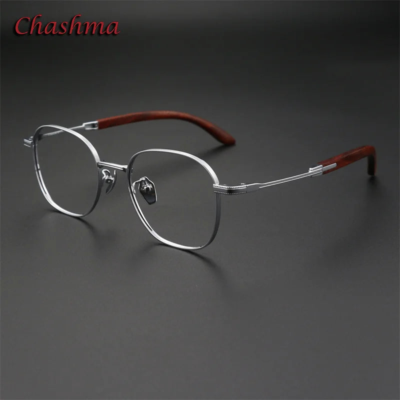 Premium Men's Full Rim Square Titanium Eyeglasses with Rosewood Accents - Stylish & Durable Frame for Work, Reading & Everyday Wear (Model 2330)