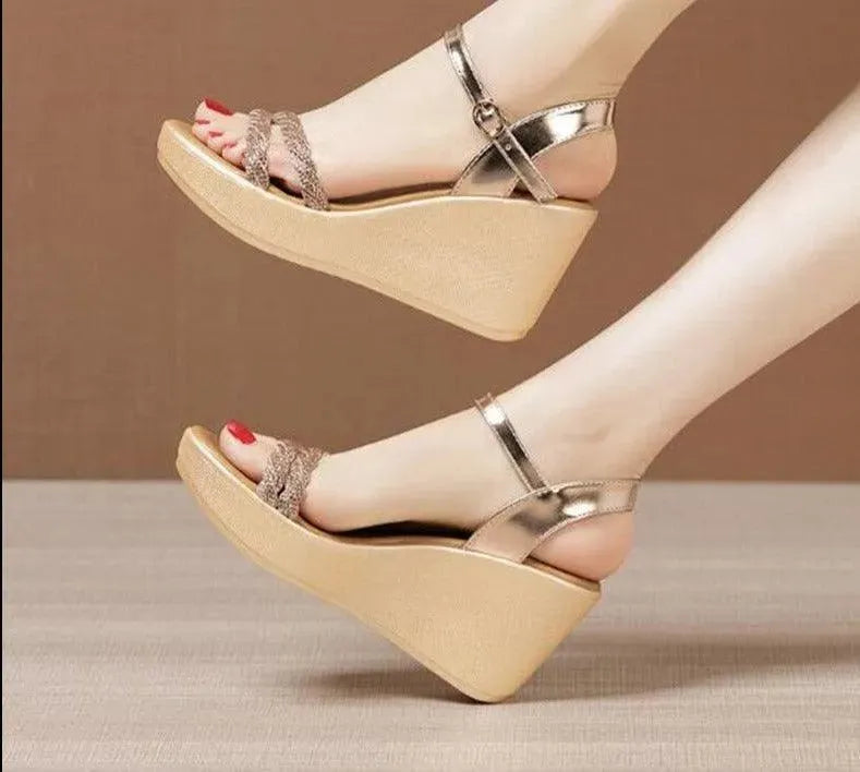 Stylish Women's 2-Strap Wedge Sandals - Comfortable Summer Casual Shoes for Beach, Vacation & Daily Wear