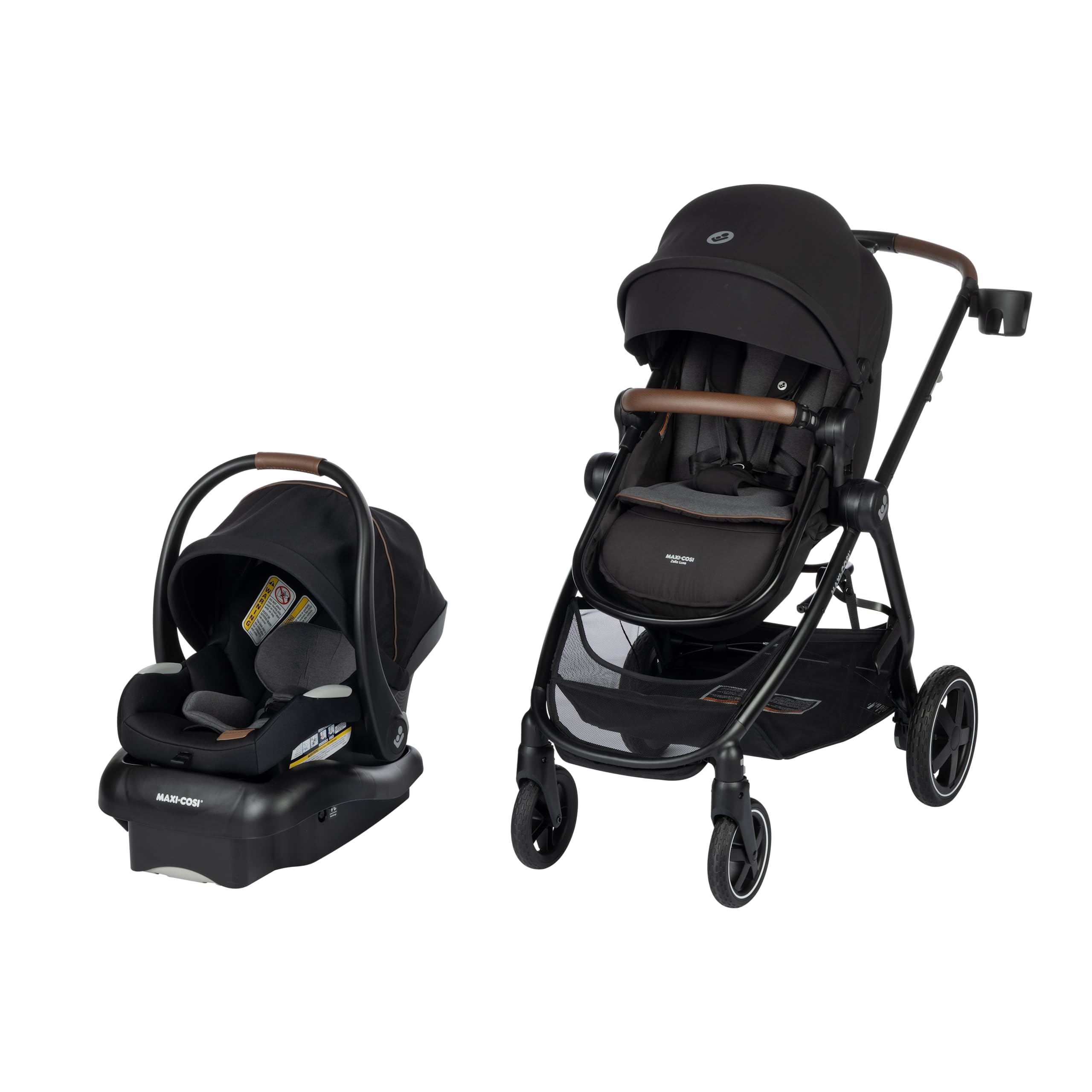Zelia™ Luxe 5-in-1 Modular Baby Travel System - Convertible Car Seat & Stroller Combo in New Hope Black | Infant Car Seat & Stroller Set for Newborns to Toddlers | Perfect for Air Travel, Shopping & Daily Outings