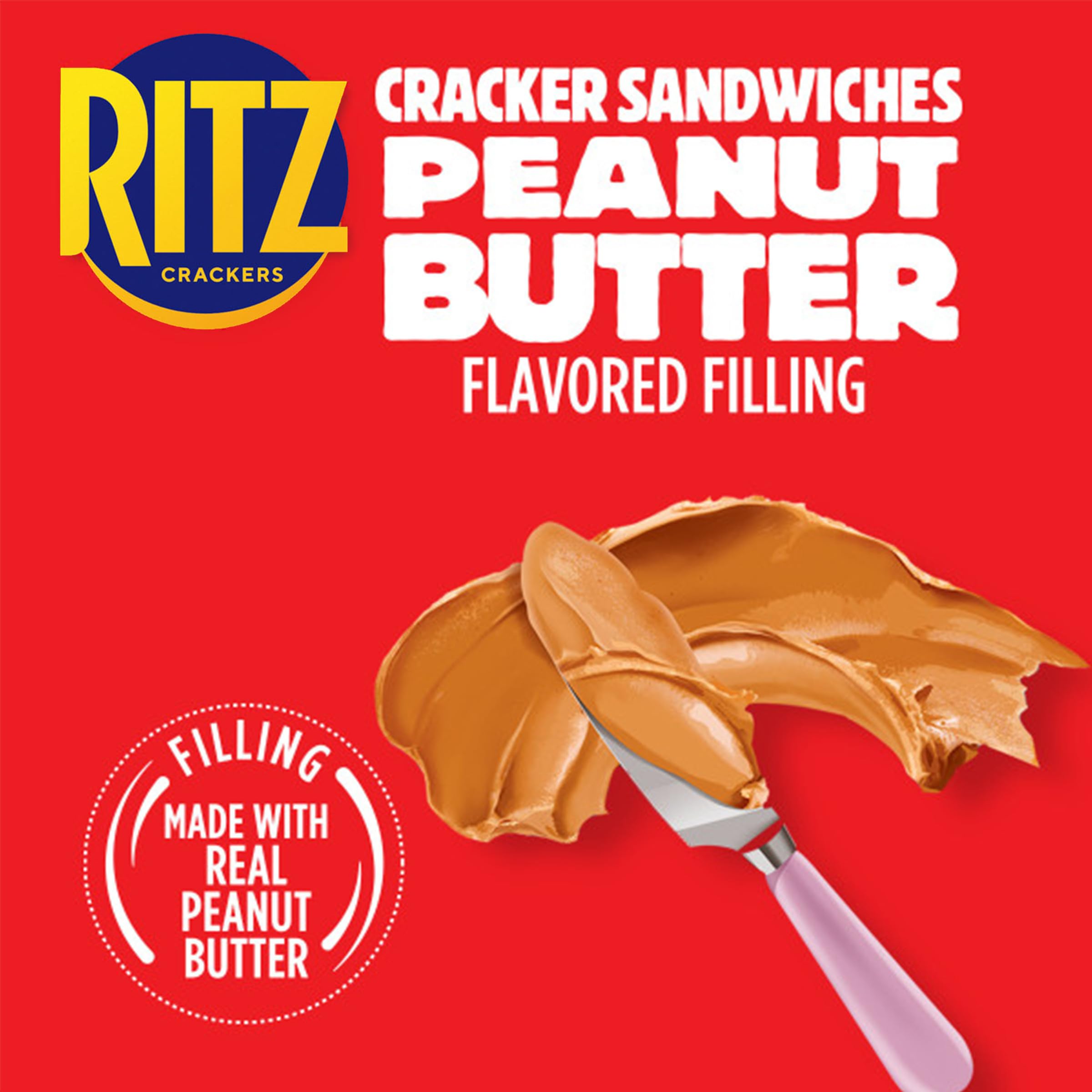 RITZ Bits Peanut Butter Sandwich Crackers - Crunchy Snack for Kids & Adults - 8.8 oz Pack - Perfect for School Lunches, Office Snacks & On-the-Go Treats