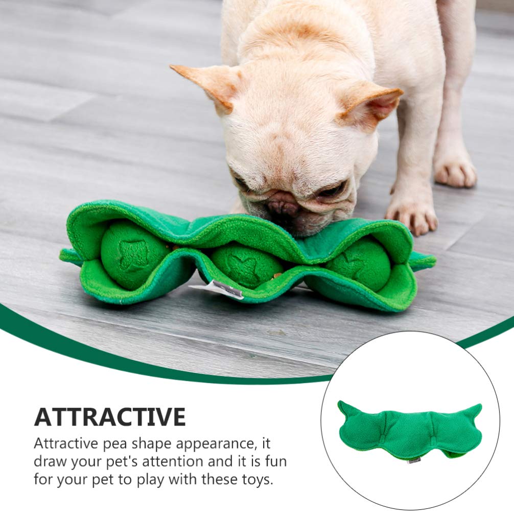 Balacoo Interactive Plush Pea Dog Toy with Sound - Snuffle & Chew Educational Pet Toy for Puppies, Cats & Small Dogs - Fun Training & Stress Relief for Indoor Play