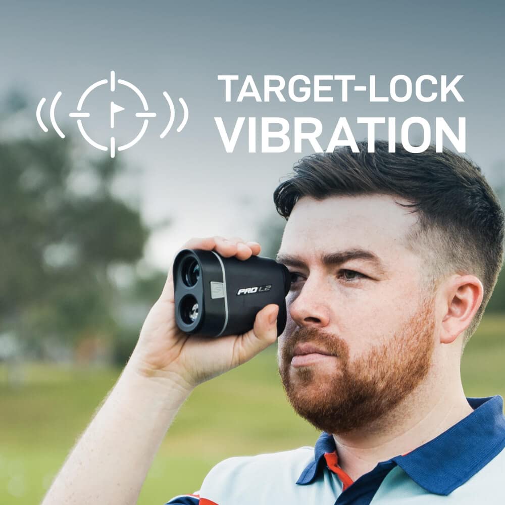 Shot Scope PRO L2 Golf Rangefinder - Premium Laser Distance Measuring Device for Accurate Yardage | Perfect for Golf Tournaments, Practice & Course Navigation