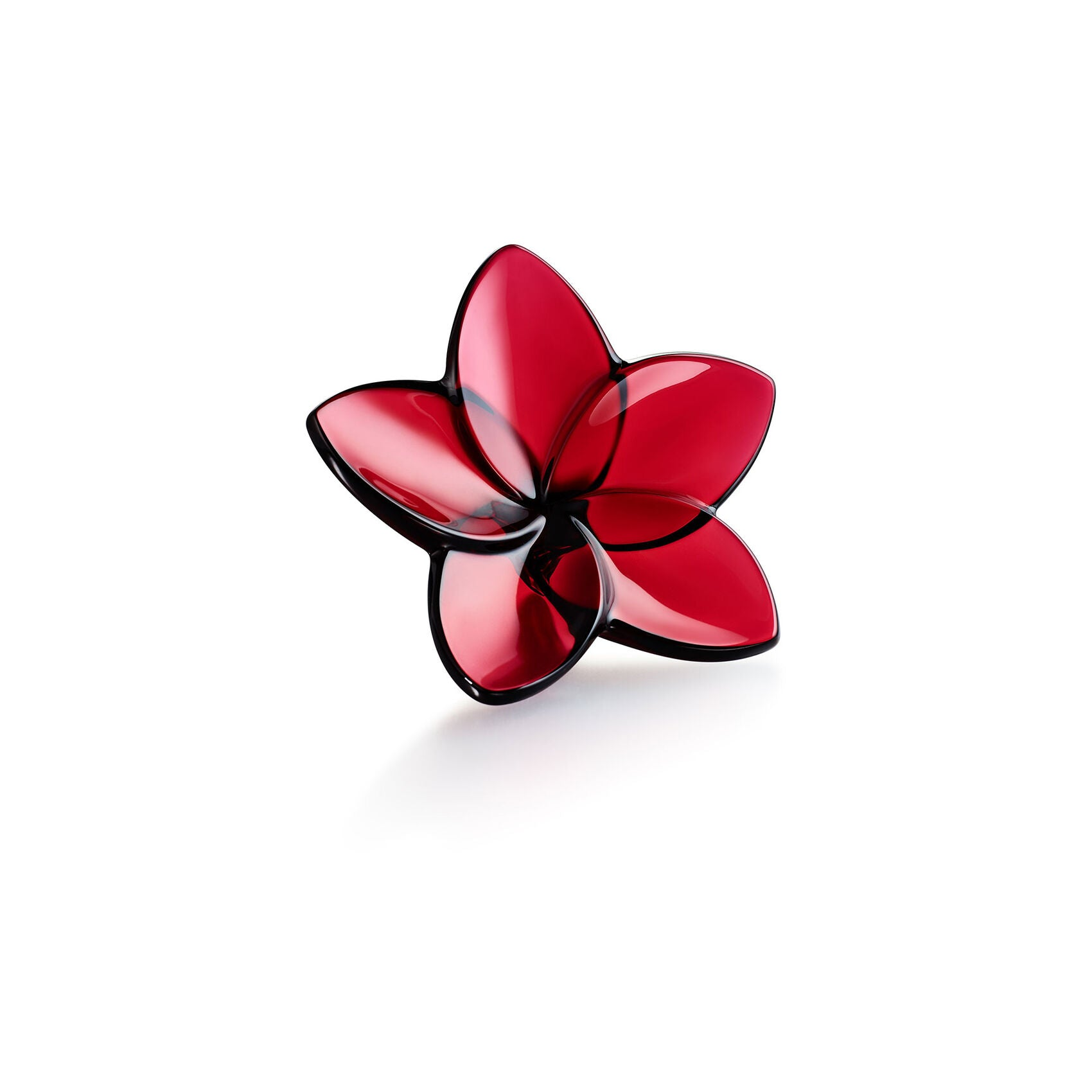 Baccarat Red Bloom Flower Sculpture - Elegant Crystal Home Decor for Living Room, Dining Table, Wedding Centerpiece & Luxury Gift