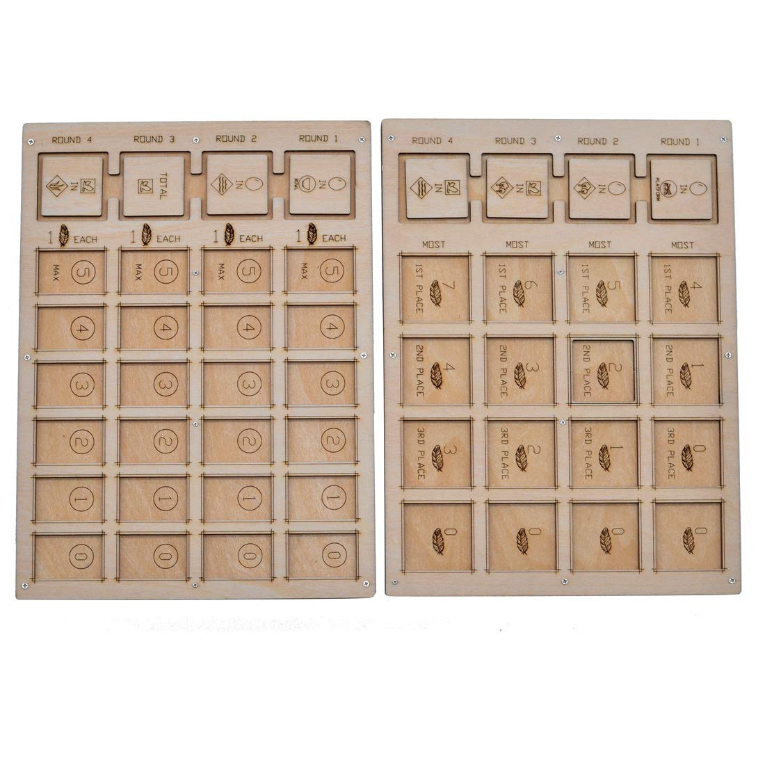 Wingspan Board Game Objective Scoreboard - Wooden Laser Cut Goal Tracker for Competitive Play | Perfect for Family Game Nights & Strategy Enthusiasts