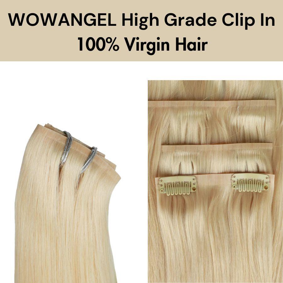 WOWANGEL 613# Blonde Seamless Clip In Hair Extensions - 24