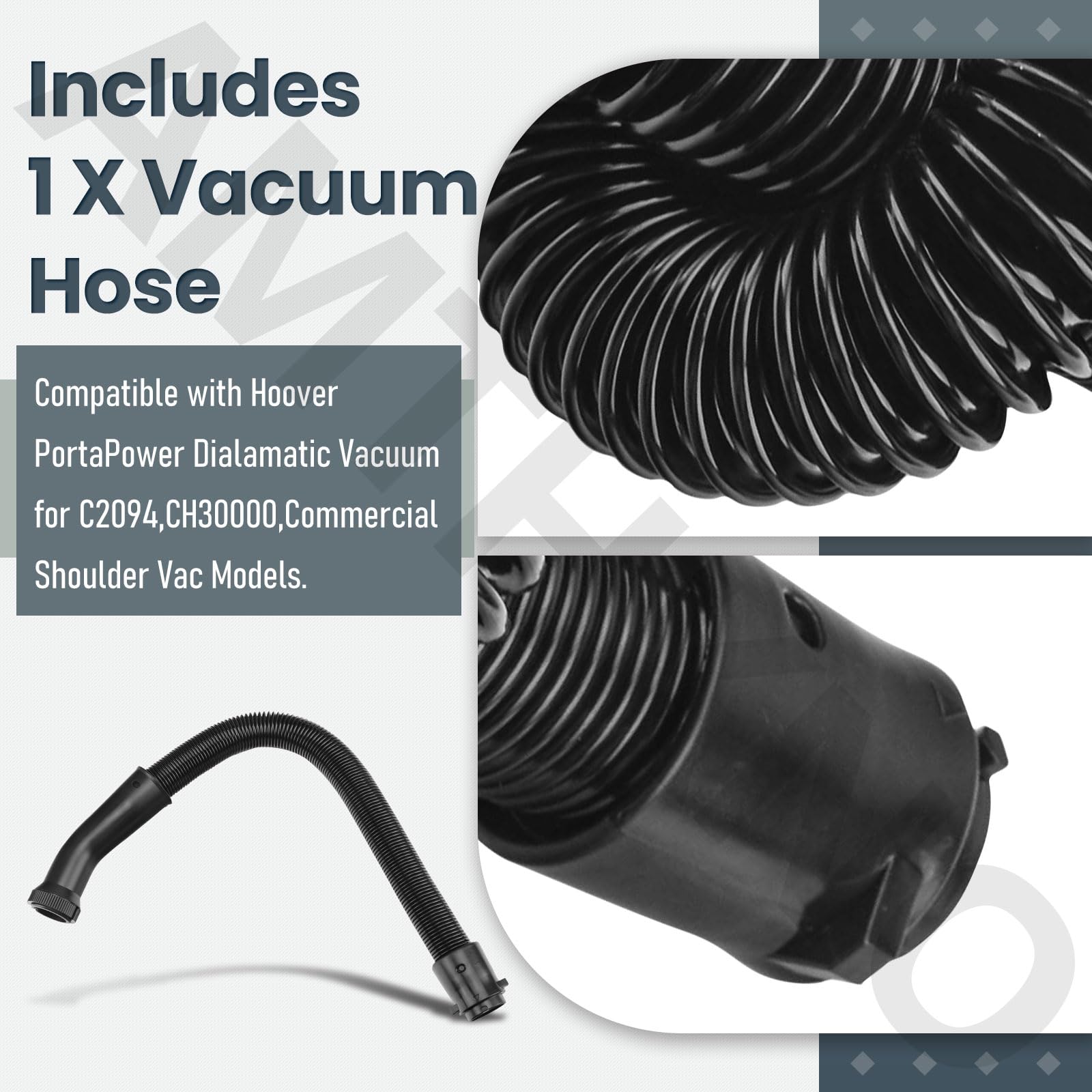 Hoover PortaPower Dialamatic Vacuum Hose - Compatible with C2094, CH30000 & Commercial Shoulder Vac Models (Part# 43434239) - Durable Replacement for Home & Office Cleaning