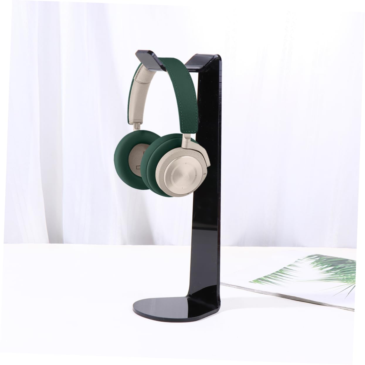 Premium Acrylic Headphone Stand with Flat Base - Universal Fit for Small to Large Headphones | Alipis Desk Headset Holder | Perfect for Office, Gaming & Home Workspace Organization