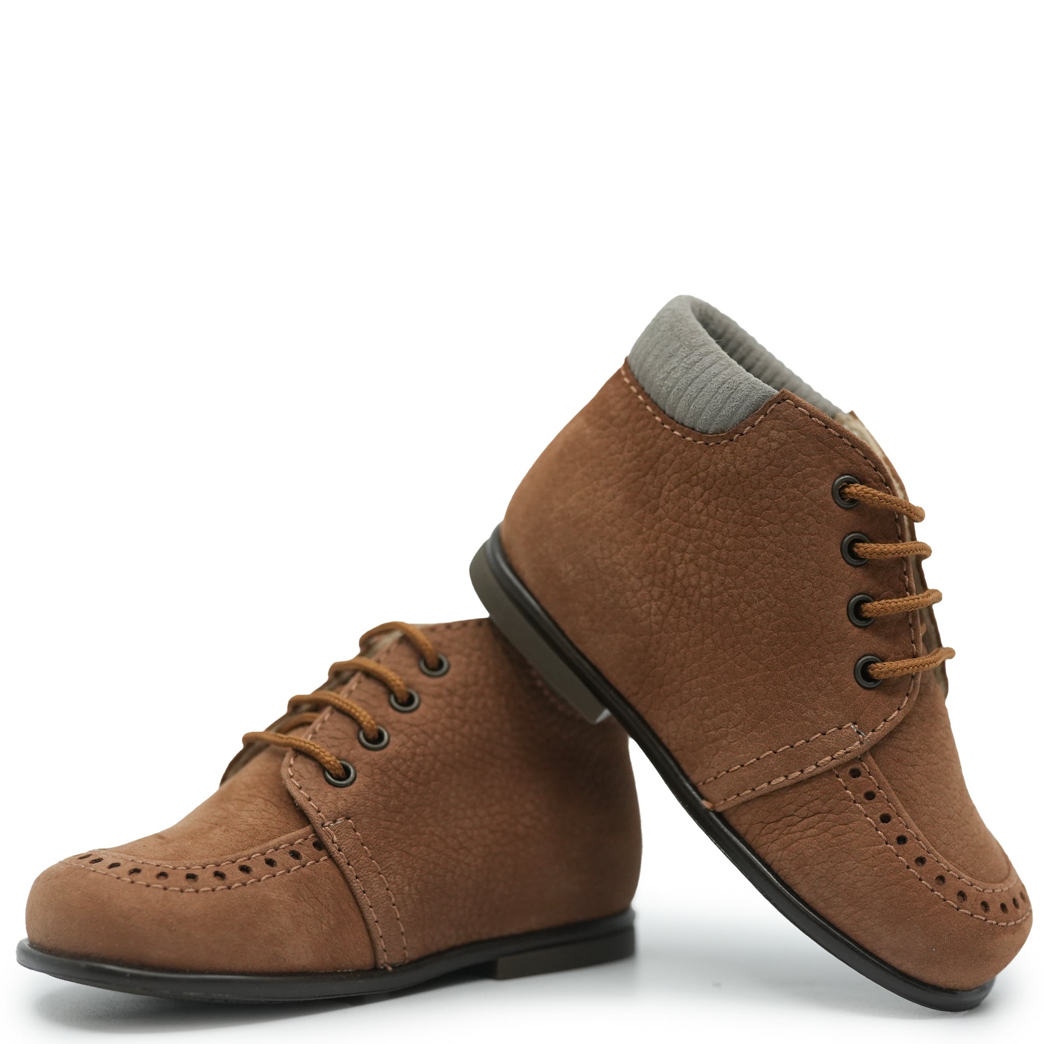 Beberlis Tan Pebbled Baby Booties - Soft Leather First Walkers for Newborns & Infants - Perfect for Indoor Play, Outdoor Adventures & Special Occasions