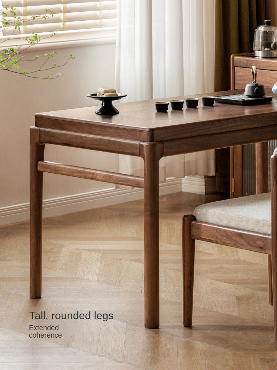 Premium Black Walnut Solid Wood Tea Table - Handcrafted Rustic Coffee Table for Living Room, Perfect for Tea Ceremony, Reading Nook & Cozy Home Decor