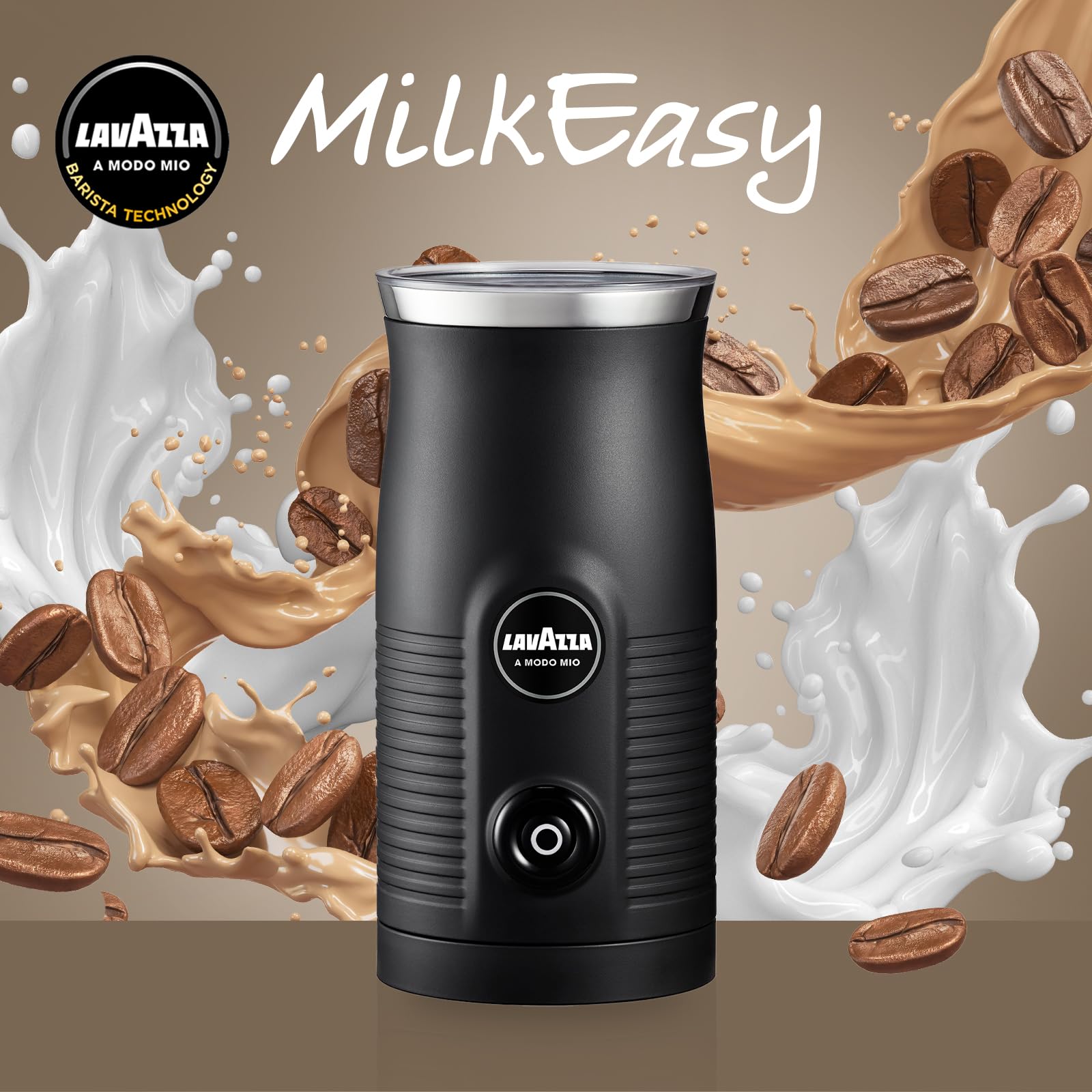 Lavazza A Modo Mio Milk Frother - Automatic Milk Frother for Cappuccino & Latte - Black | Perfect for Home Coffee Bar & Espresso Machines