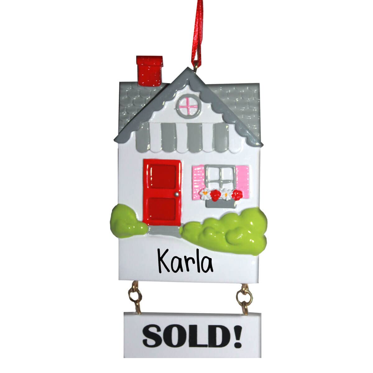 Personalized House with Sold Sign Christmas Ornament - Unique Gift for Real Estate Agents, New Homeowners & First-Time Sellers - Perfect for Holiday Decor, Office Celebrations & Housewarming Parties