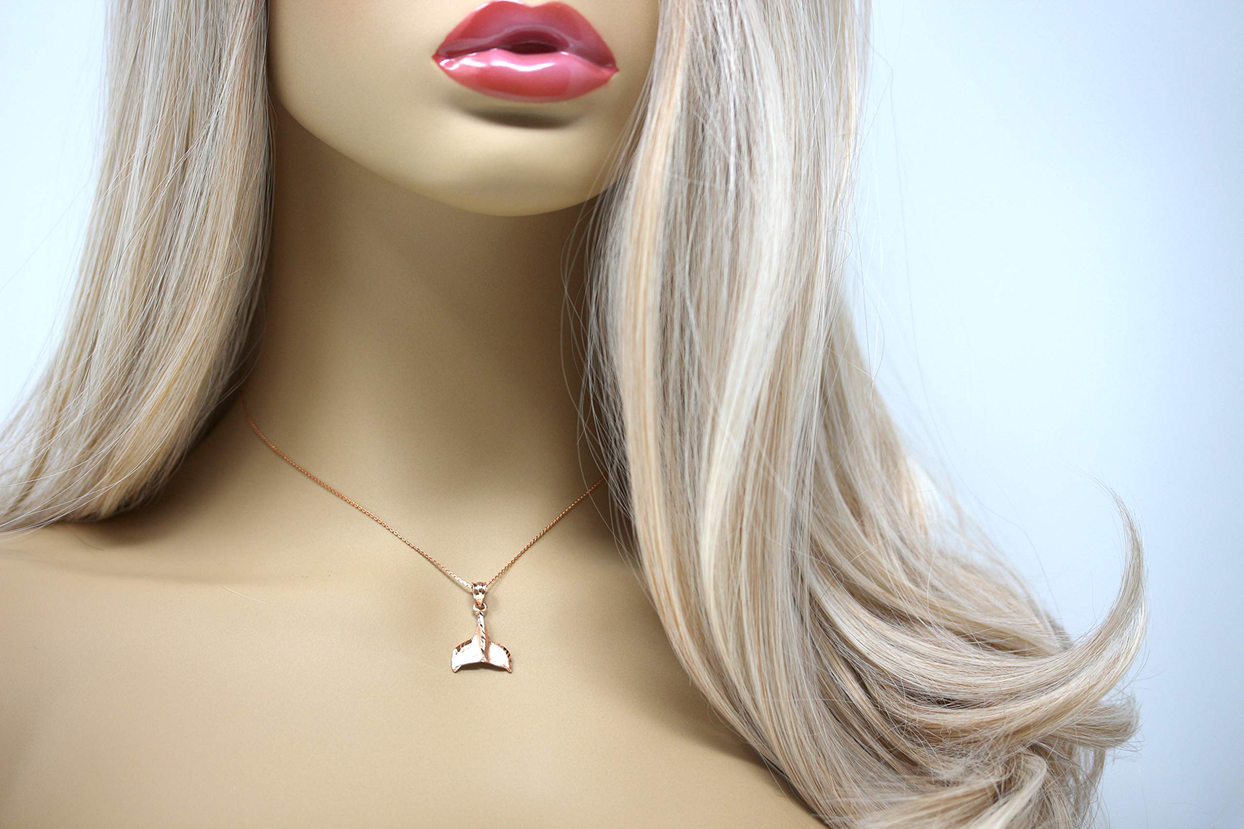 10K Gold Whale Tail Charm Pendant Necklace for Women - Elegant Ocean Jewelry Gift for Beach Lovers & Mermaid Style Accessories - Perfect for Casual Wear, Beach Vacations & Gift Giving