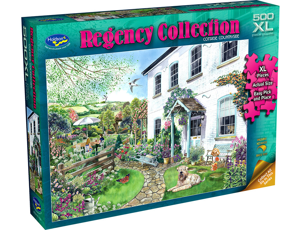 Holdson 500-Piece Jigsaw Puzzle - Regency Collection Cottage Countryside Scenery | Challenging Adult Puzzle for Relaxation & Home Decor | Perfect Gift for Puzzle Lovers & Family Game Night