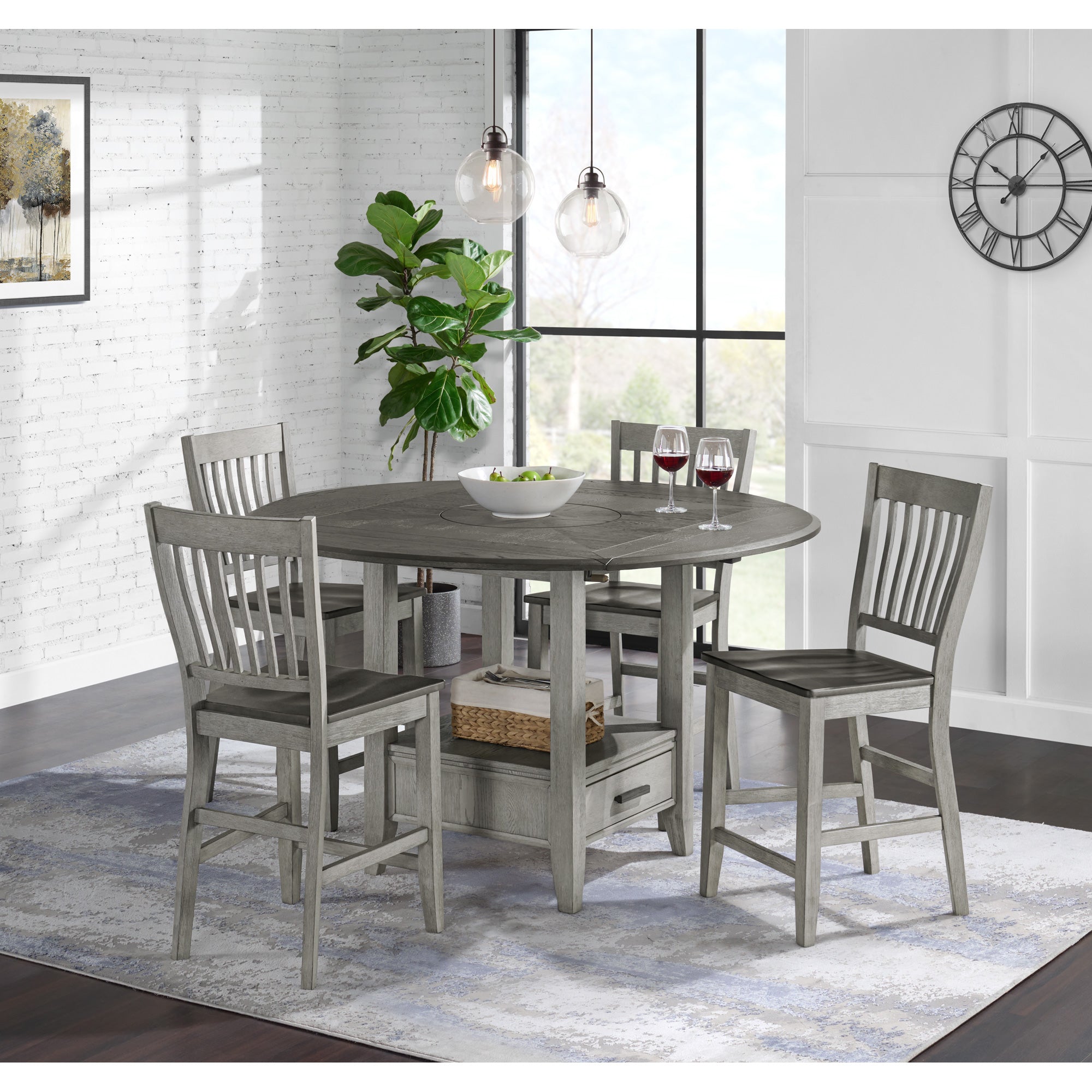 Kohrs 5-Piece Counter Height Dining Set - Modern Kitchen Bar Table and Stools for Small Spaces, Breakfast Nook & Apartment Living