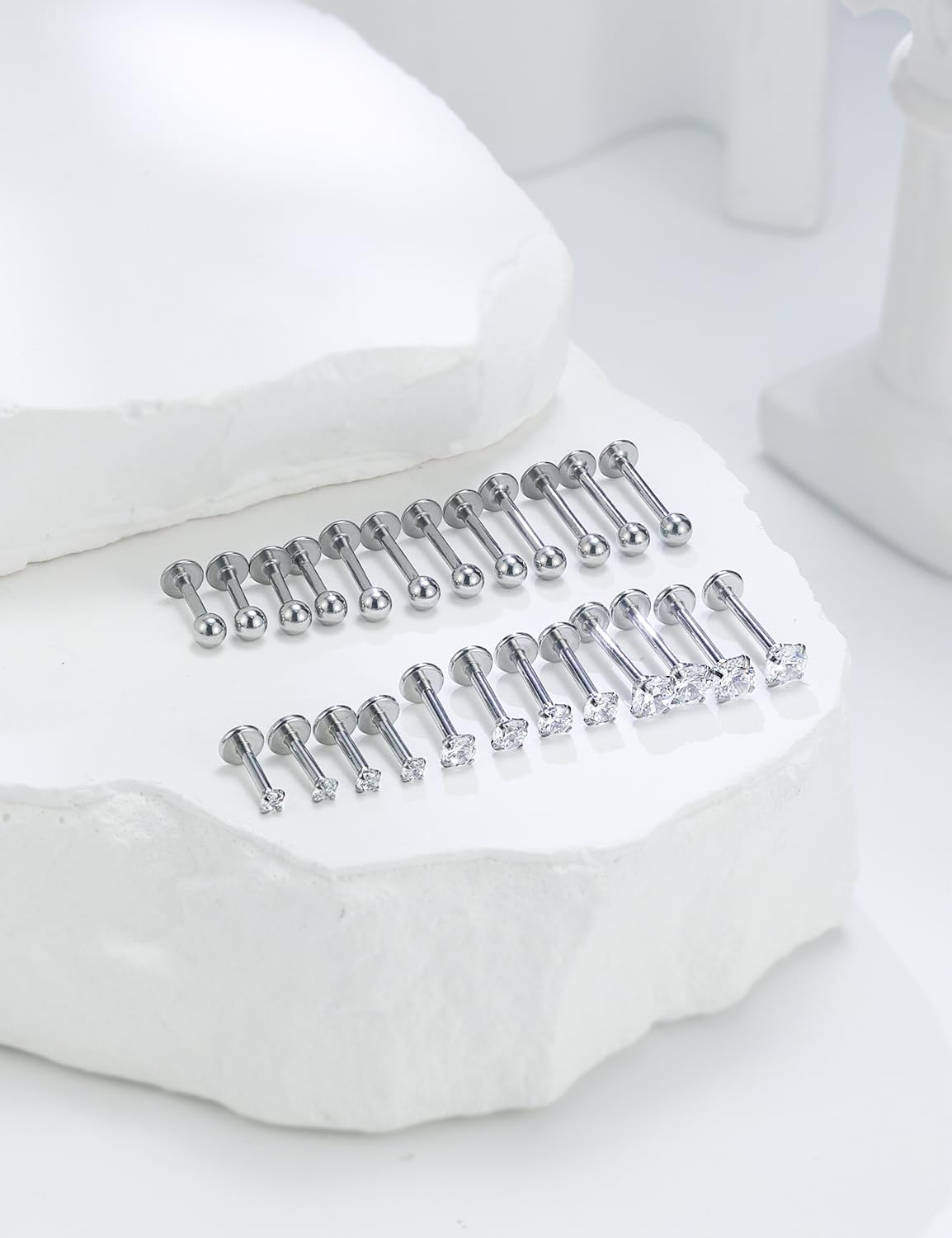 16G Lip Rings - Surgical Steel Labret Jewelry for Monroe, Medusa, Snake Bite Piercings - Silver, Black & Gold Options - Perfect for Conch, Tragus, Forward Helix & Cartilage Earrings - Stylish Body Jewelry for Women (Great for Parties, Date Nights & Self-Expression)
