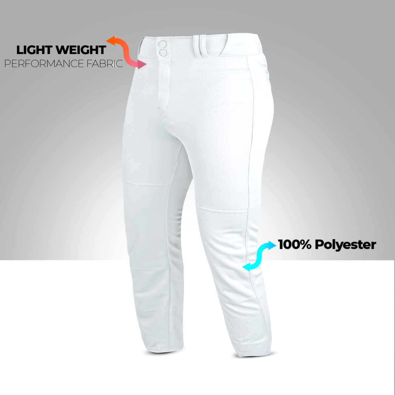 **Boys' Baseball Pants - Youth Full-Length Loose Fit Athletic Pants for Baseball & Softball | Comfortable & Durable for Practice & Games**