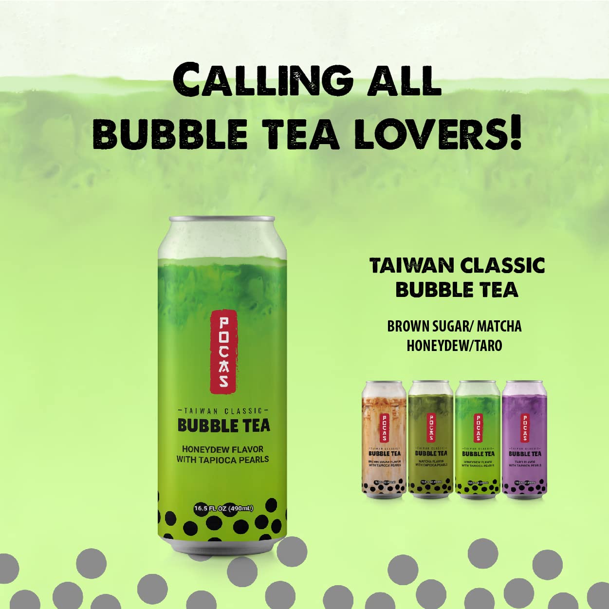 Premium Honeydew Bubble Tea Kit with Tapioca Pearls - 8 Pack (16.5 oz) | Authentic Asian Milk Tea Drink | Refreshing Boba Tea for Summer Parties, Office Snacks & Home Relaxation