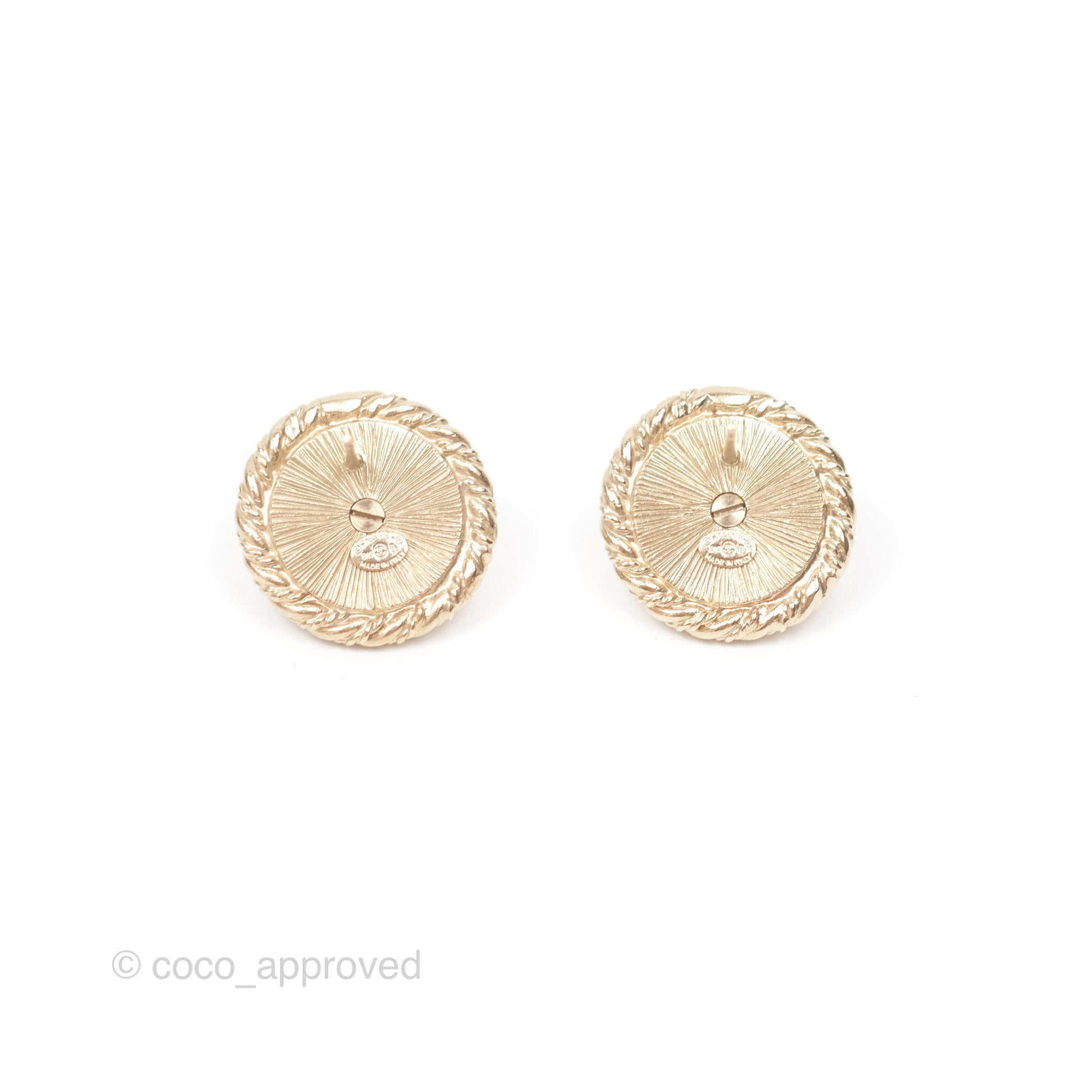 Chanel CC Round Earrings in Gold Tone - Luxury Fashion Jewelry for Women | Perfect for Parties, Weddings & Special Occasions