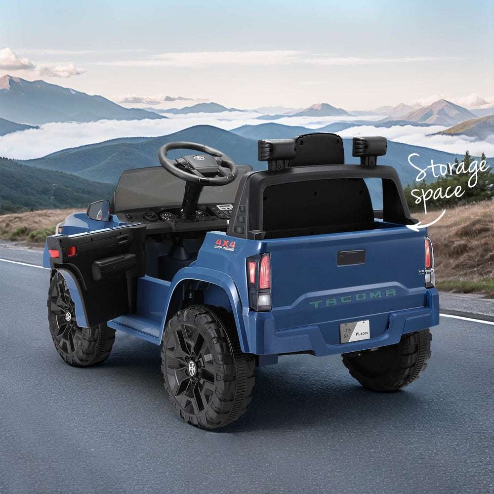 12V Kids Electric Ride-On Car - Toyota Tacoma Off-Road Style, Remote Control, Blue | Battery-Powered Toy Vehicle for Boys & Girls | Outdoor Play, Backyard Fun, Birthday Gift