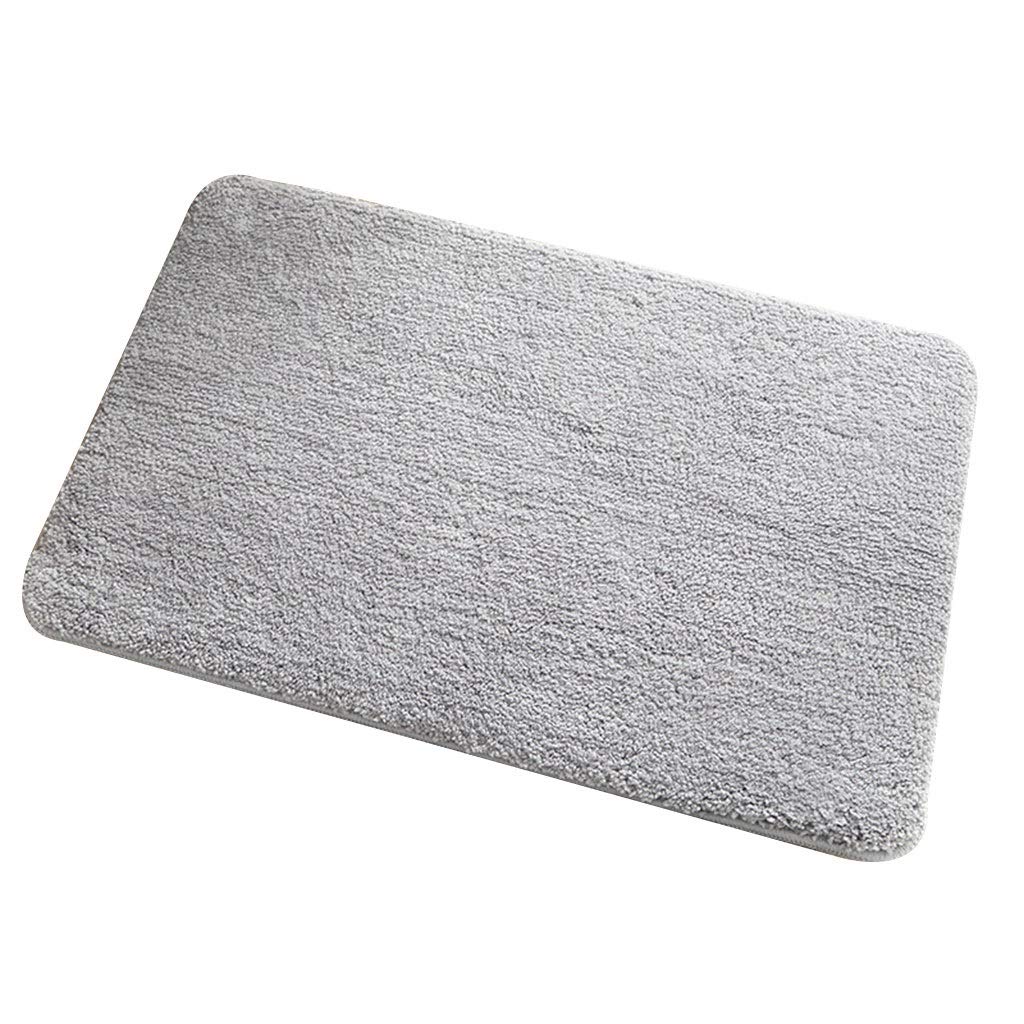 Non-Slip Microfiber Bath Mat - Super Absorbent Soft Floor Rug for Bathroom, Kitchen, Entrance - Gray 31.5x39.4 Inch - Perfect for Wet Areas & High Traffic Zones