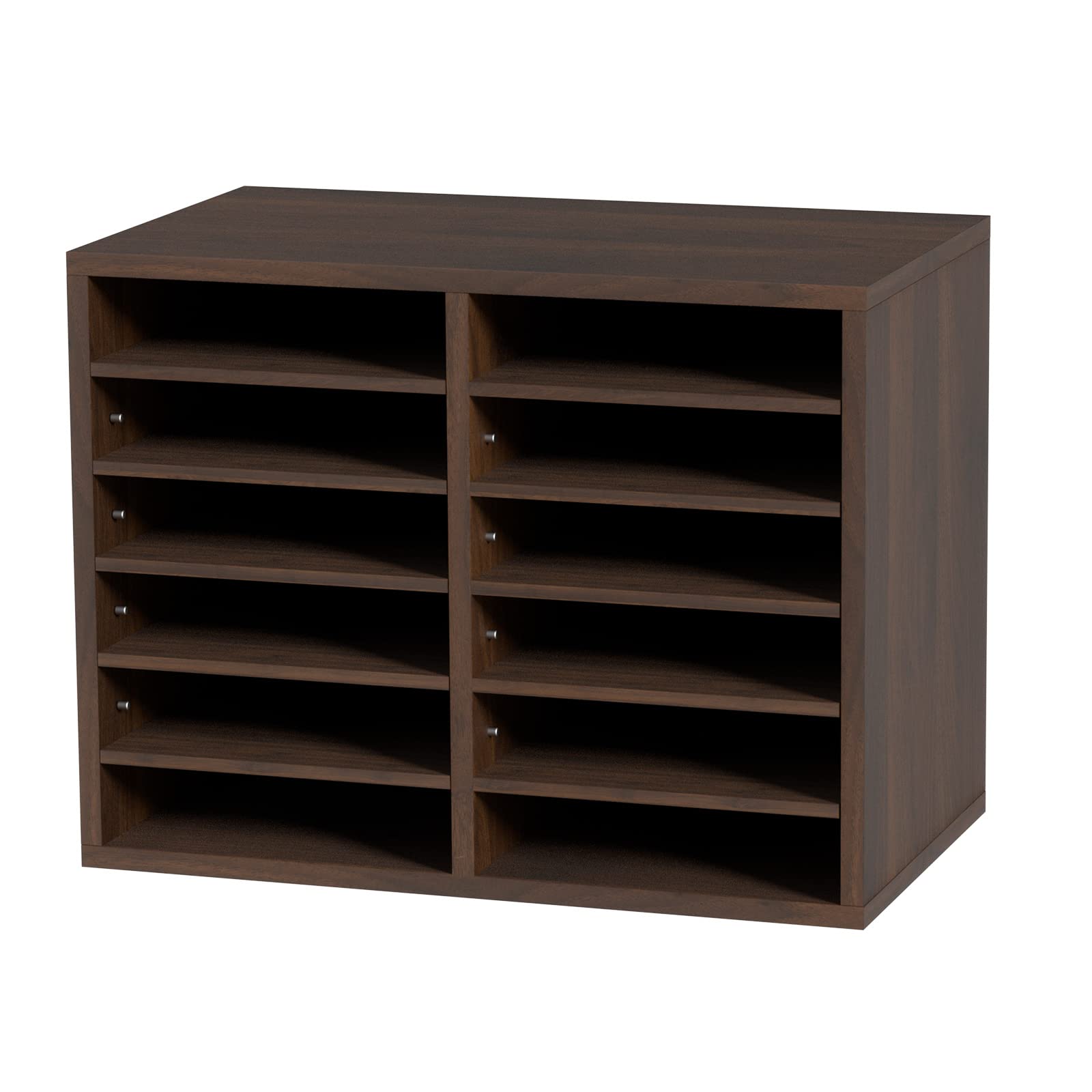 VEVOR 12-Slot Wooden Literature Organizer with Adjustable Shelves - 51.8x30.48x40.9cm Office Mailbox for Documents, Files, and Mail - Perfect for Home Office, Classroom, Mailroom, and Library Organization